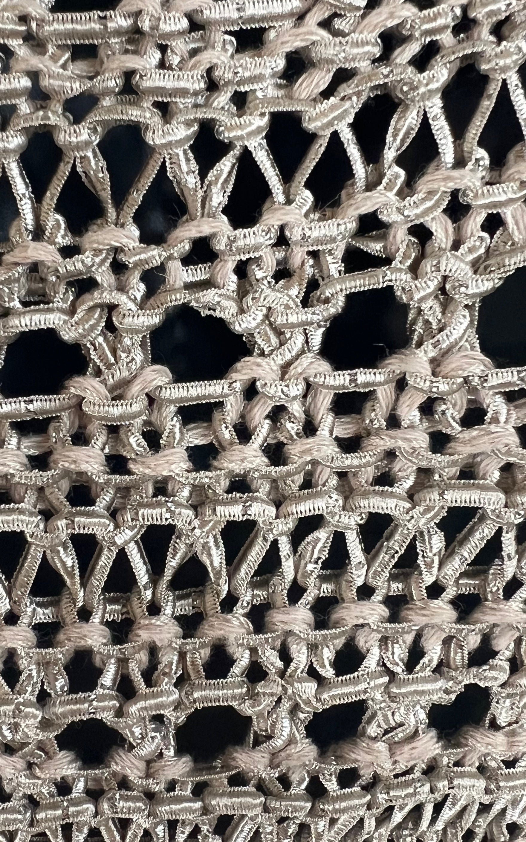 Vintage Metallic Yarn Crochet Dress Handmade