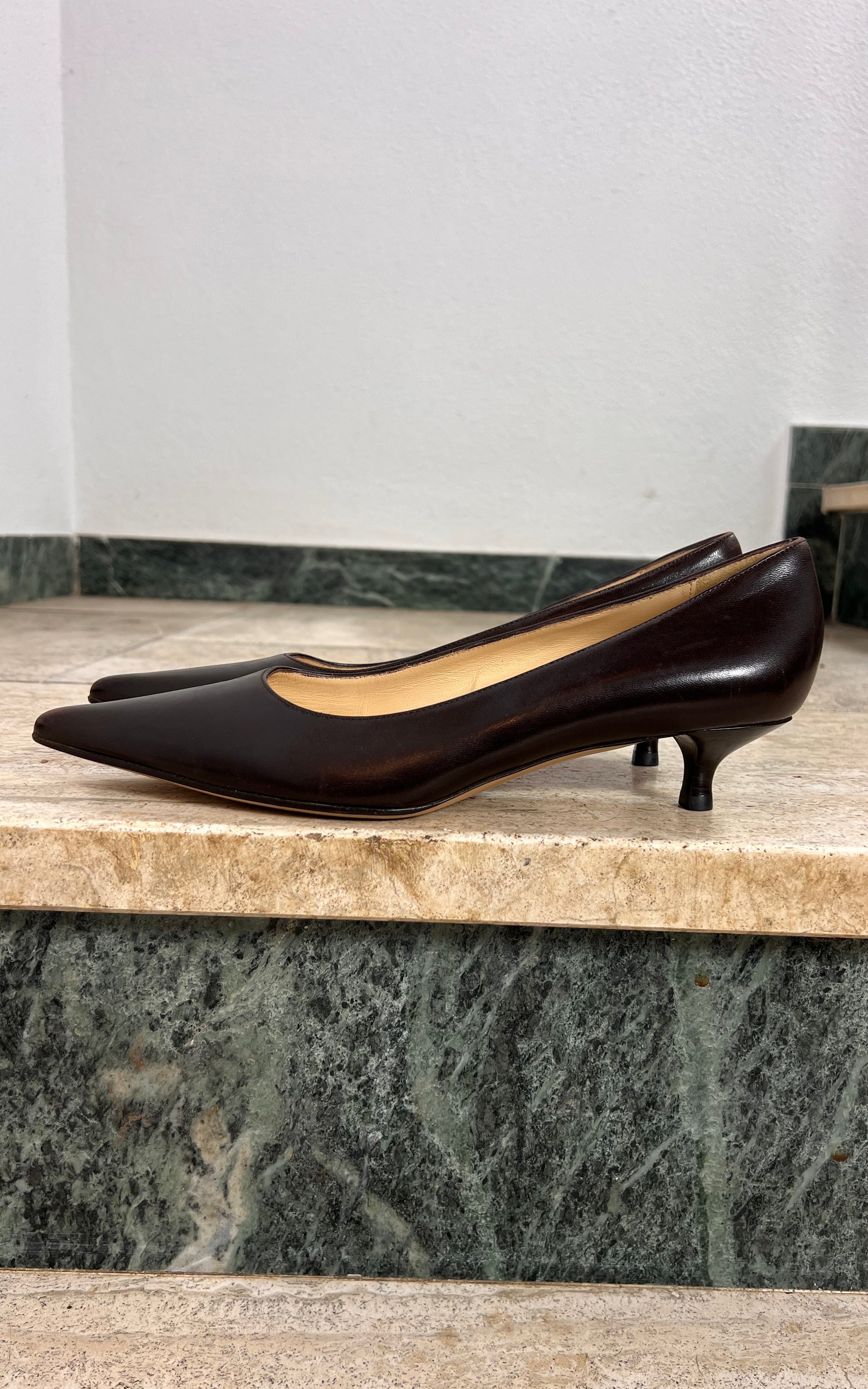 Vintage Tom Ford for Gucci Darkbrown Kittenheel 38