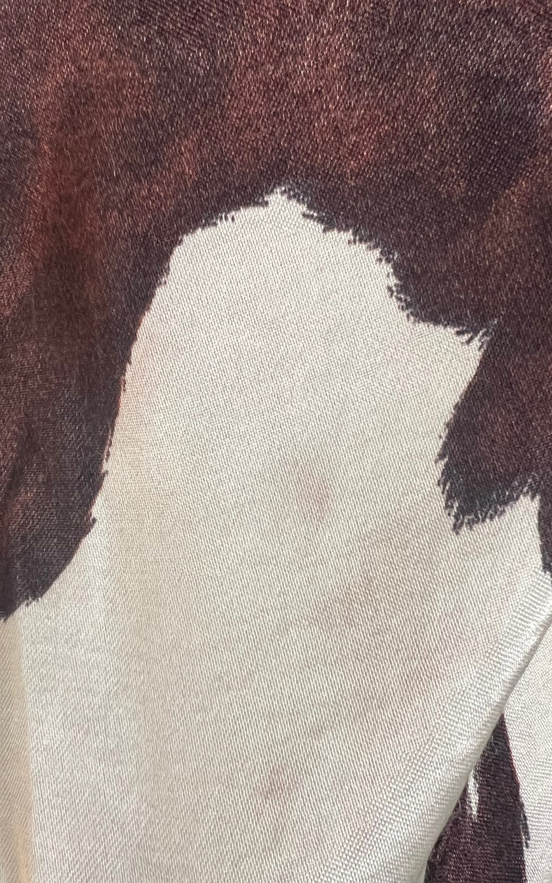Vintage Wallis Cow Print Satin Blouse