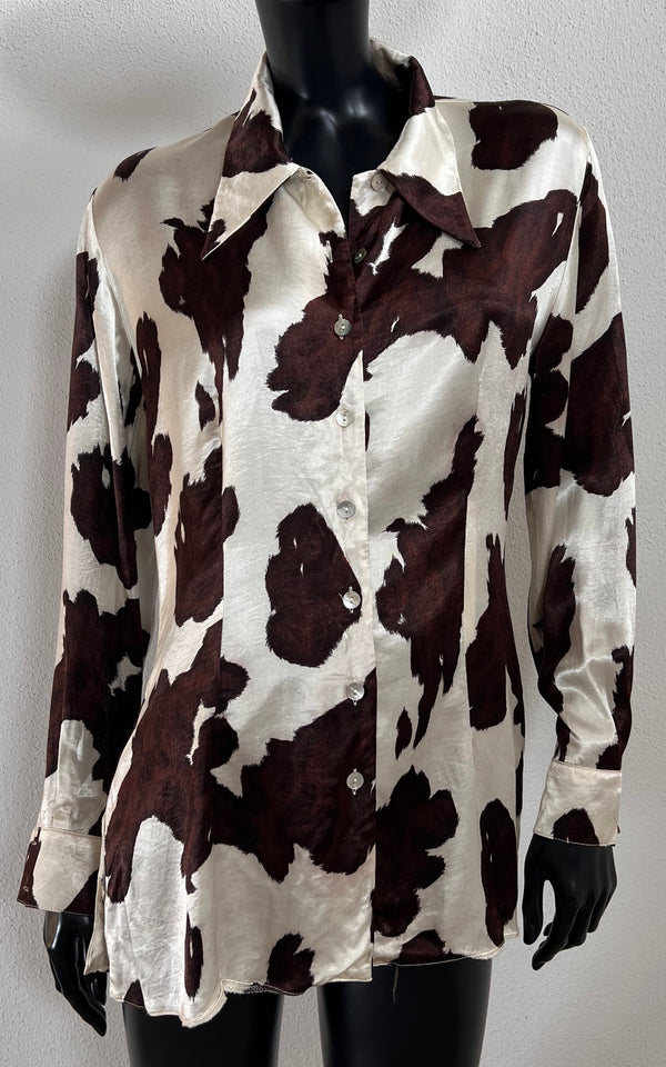 Vintage Wallis Cow Print Satin Blouse