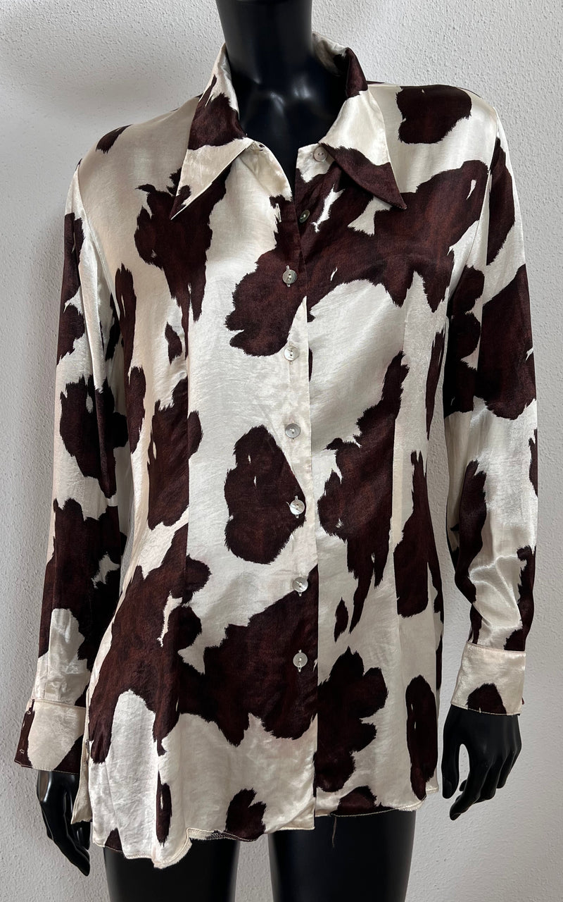 Vintage Wallis Cow Print Satin Blouse