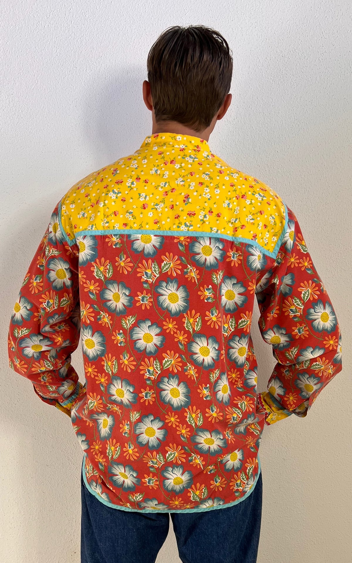 Vintage 90s MENS Replay Floral Patchwork Cotton Shirt – Size XXL