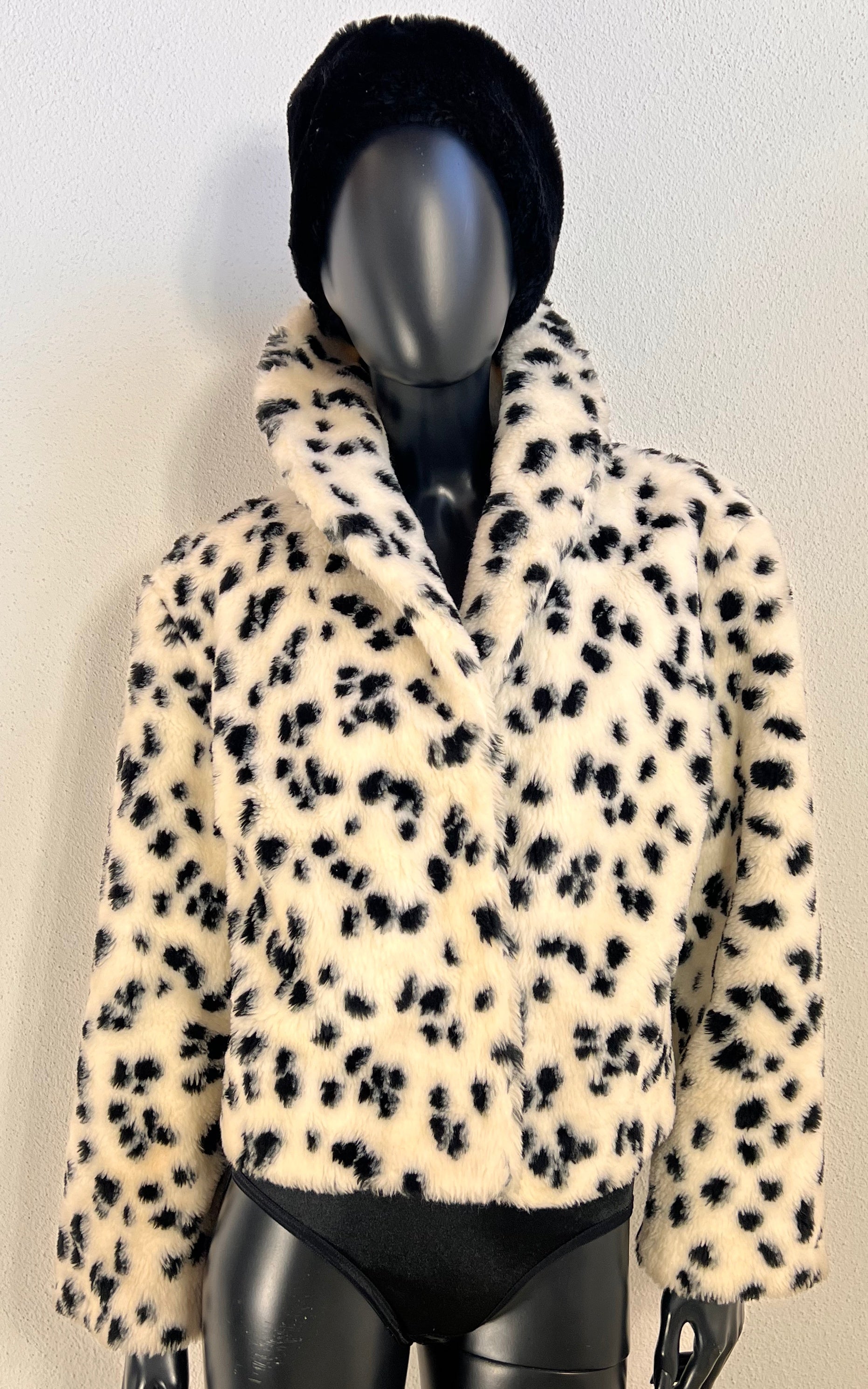 Vintage 90s Faux Fur Dalmatian Jacket