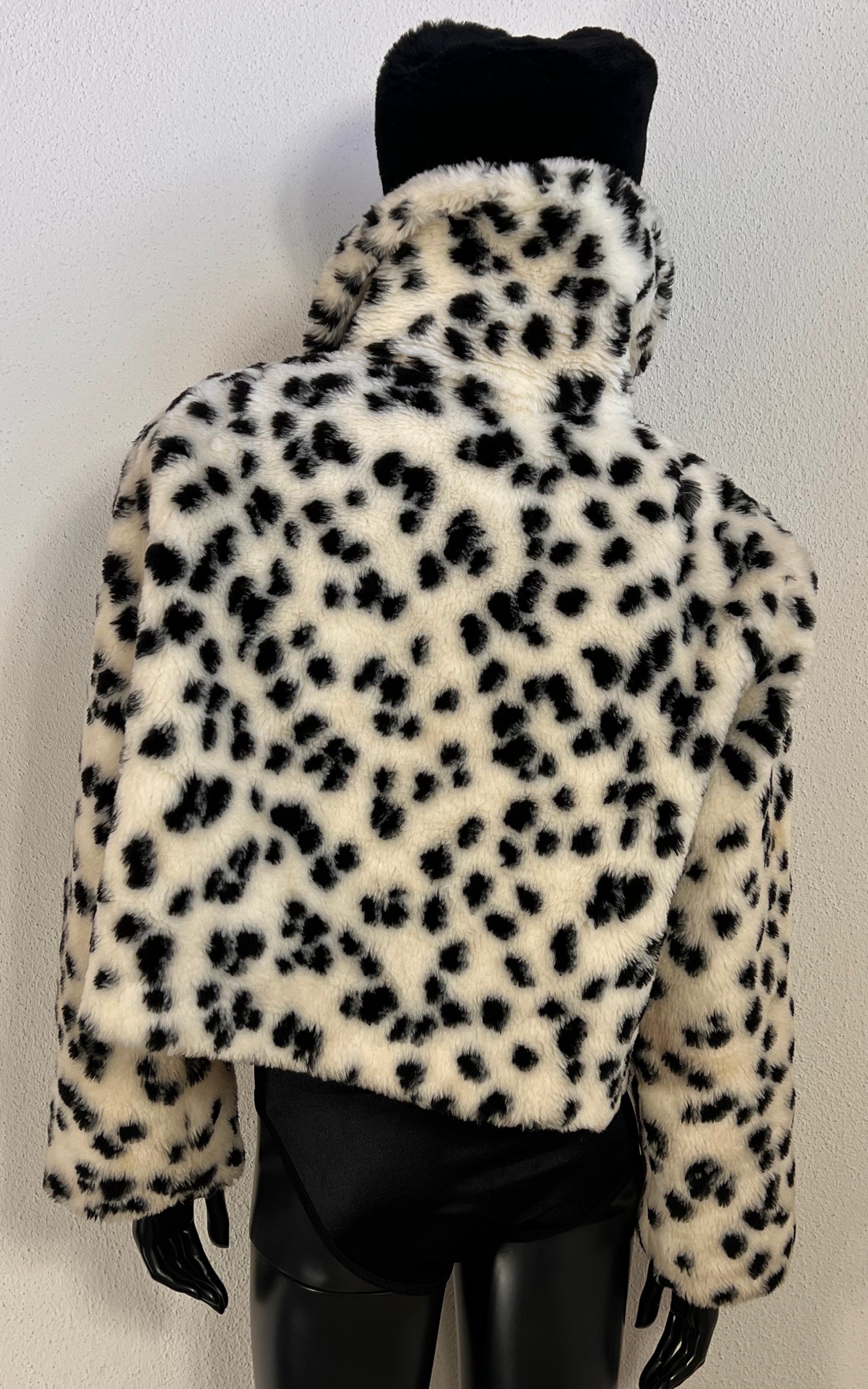 Vintage 90s Faux Fur Dalmatian Jacket