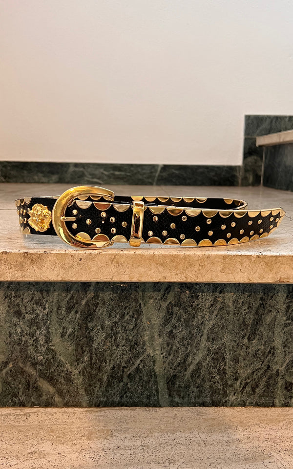 Vintage 90s Leo Head Belt