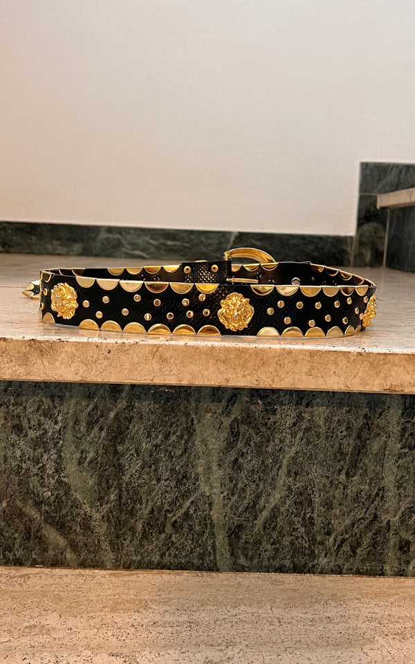 Vintage 90s Leo Head Belt