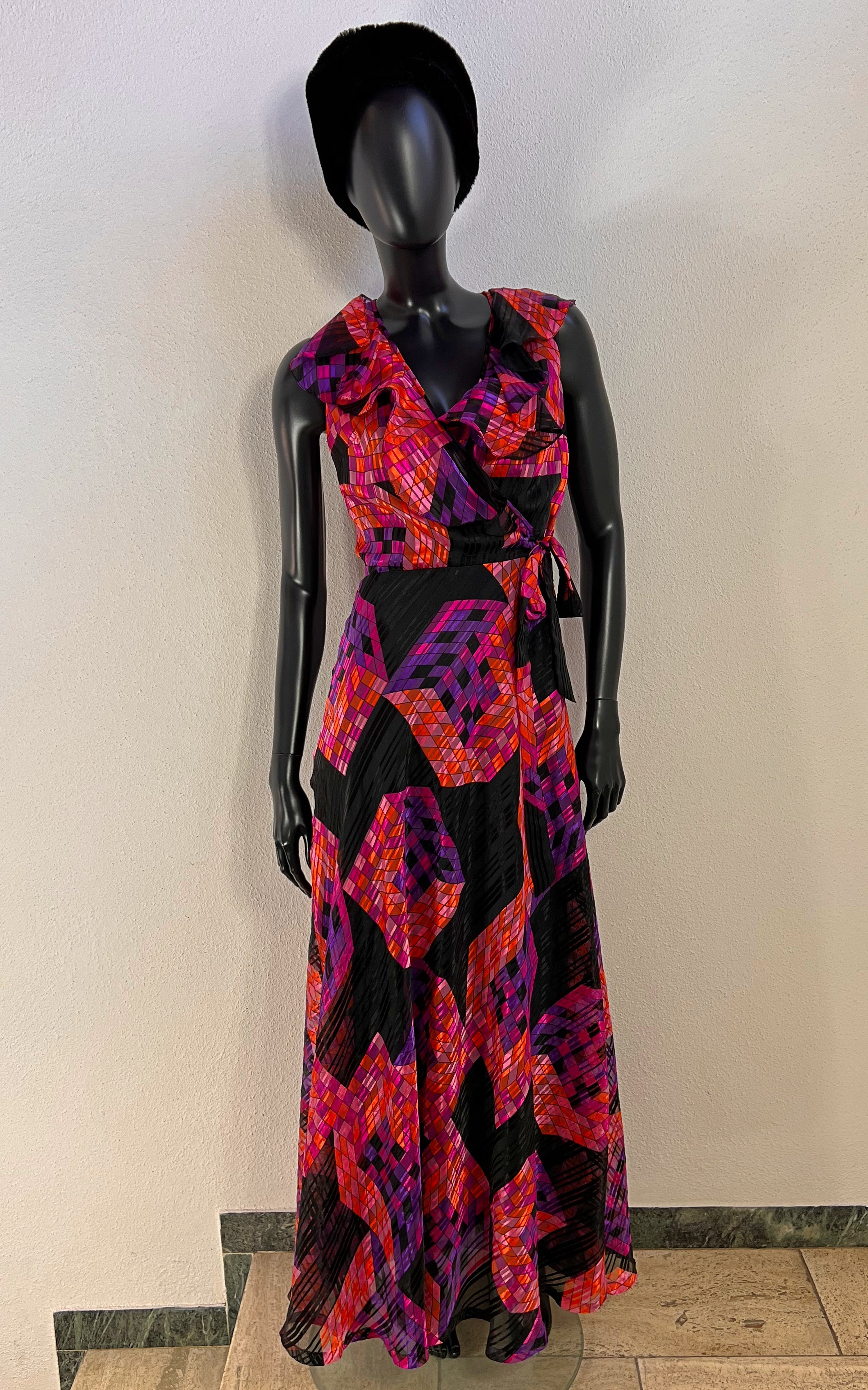 Vintage Psychedelic 70s Maxi Dress