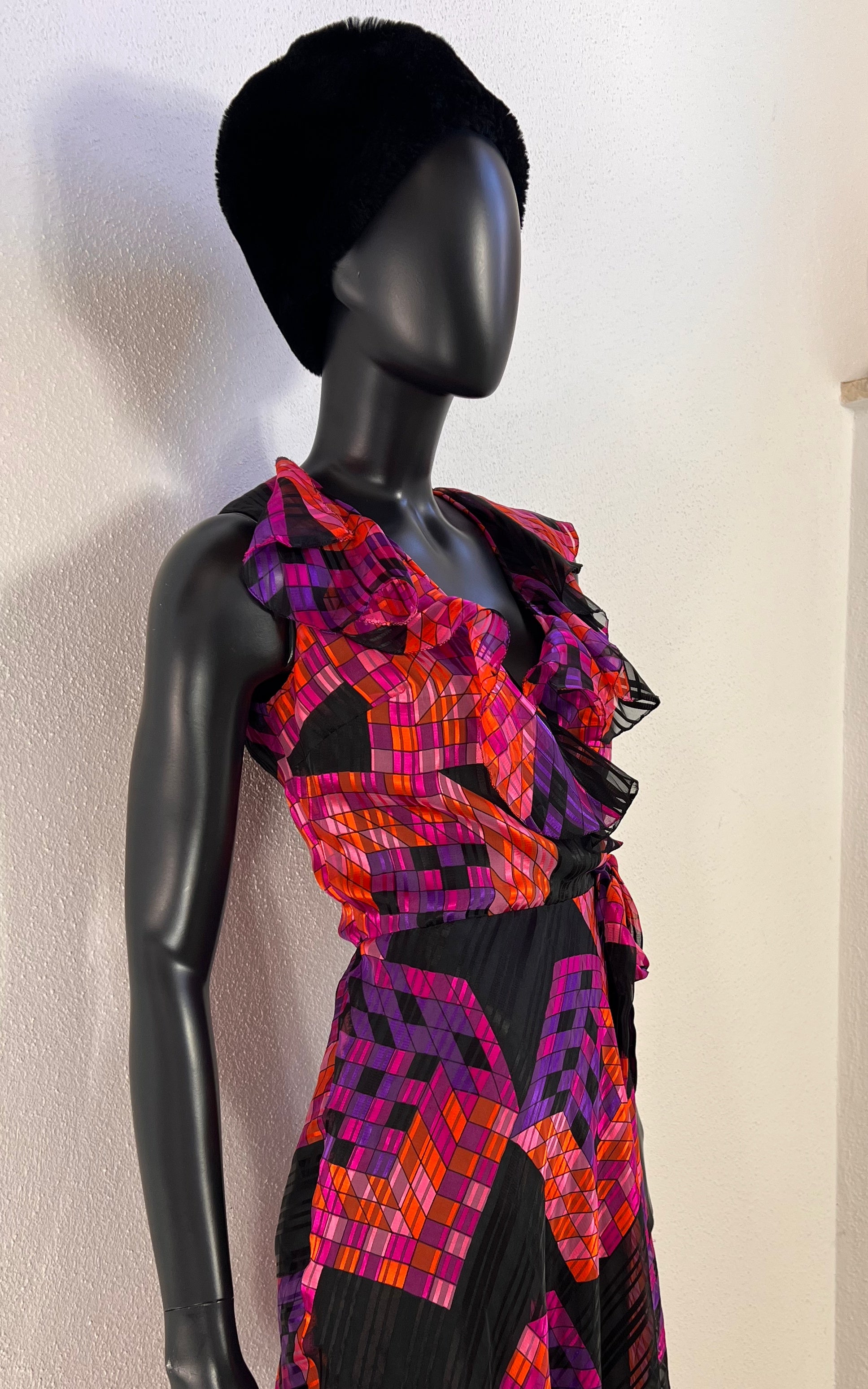 Vintage Psychedelic 70s Maxi Dress