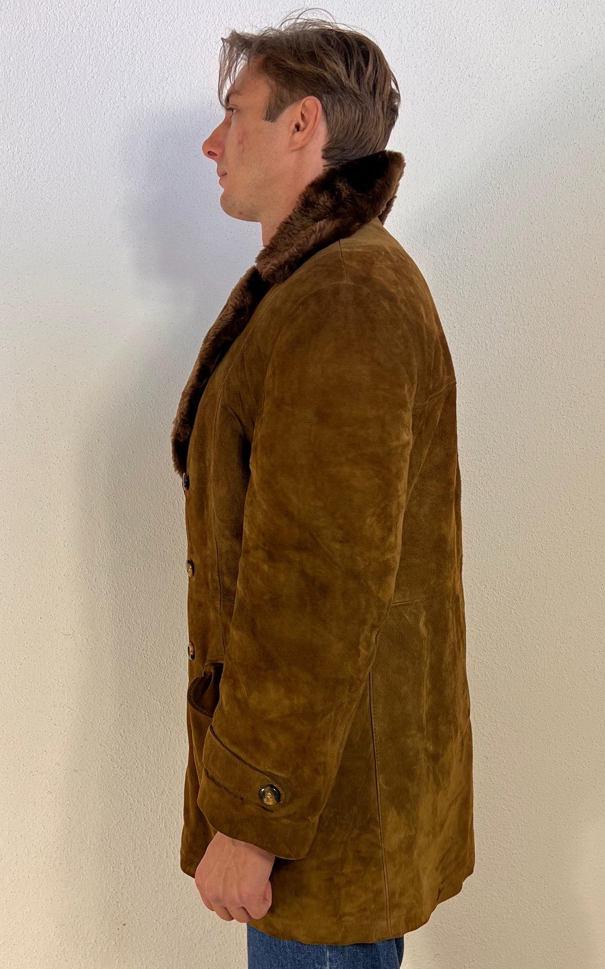 Vintage 70s MENS Shearling & Faux Fur Lined Jacket