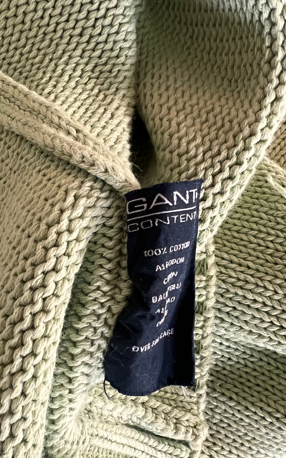 GANT MENS Cotton V-Neck Sweater – Pistachio Green
