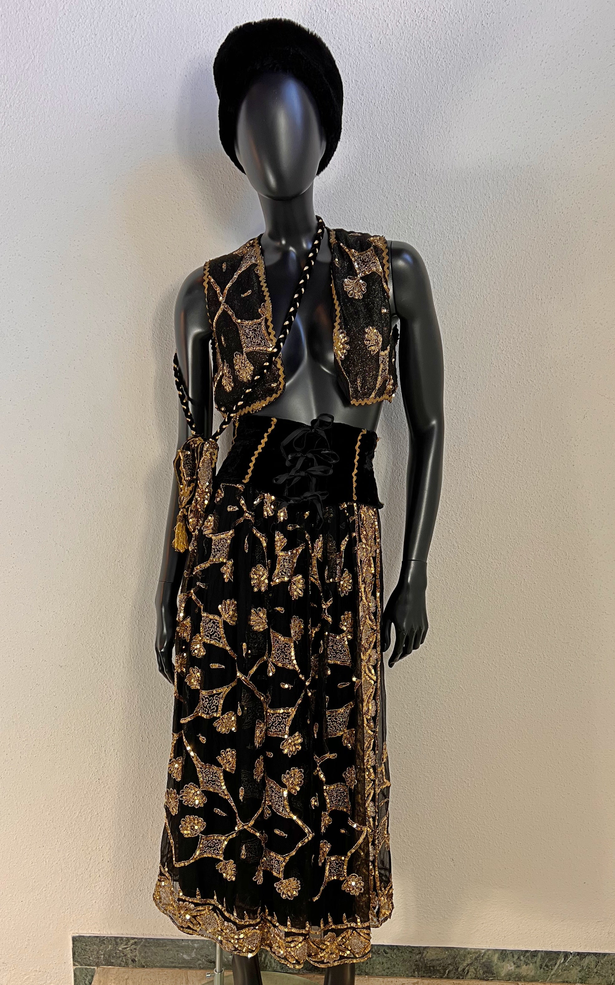 Vintage 70s Silk & Sequins 4 Piece Set