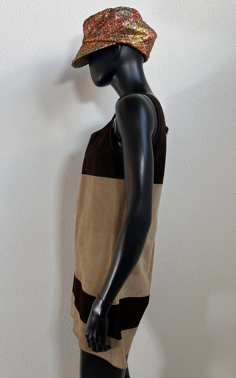 Vintage 60s Mini Suede Leather Dress