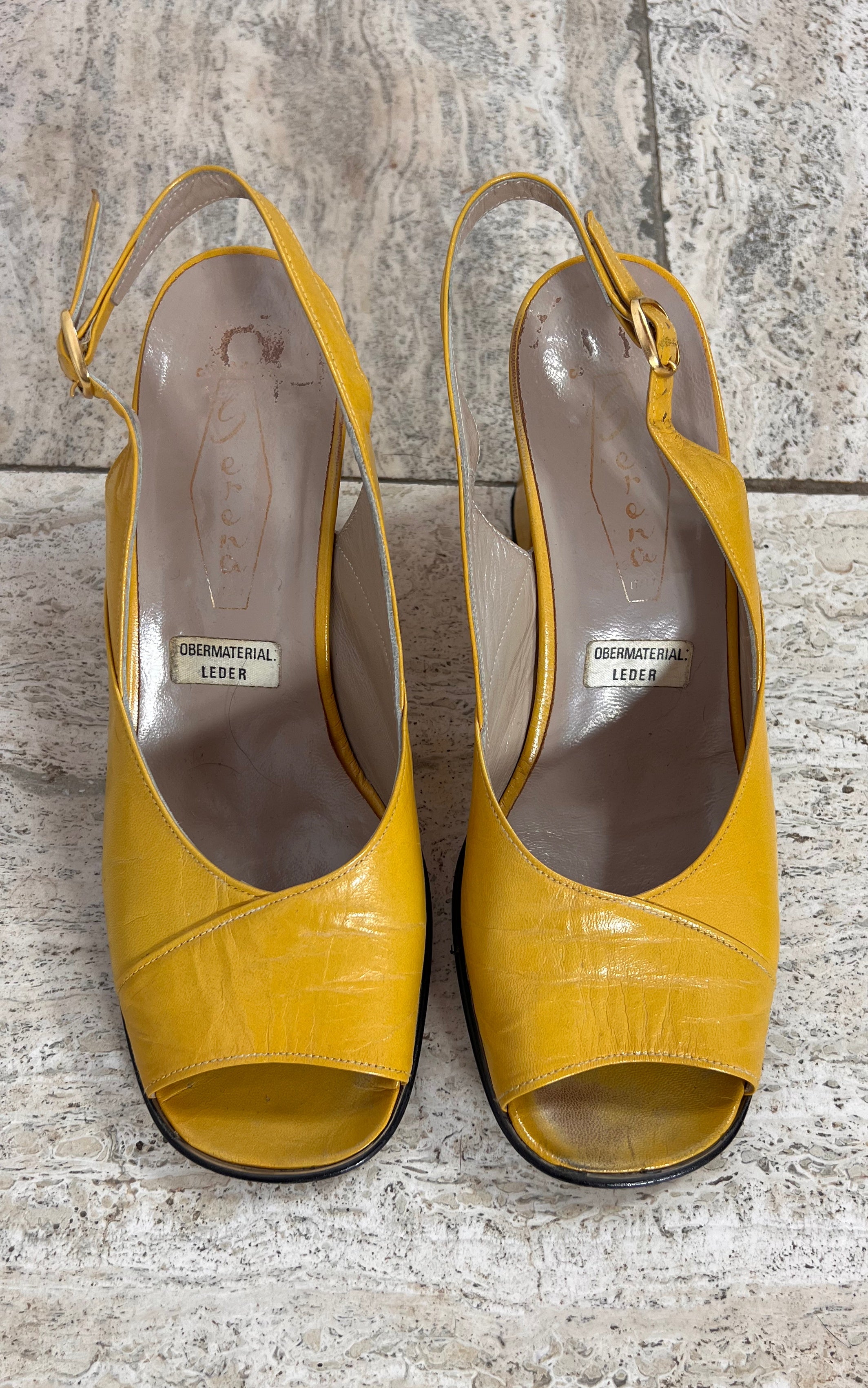 Vintage 60s Peep Toe Heels 38