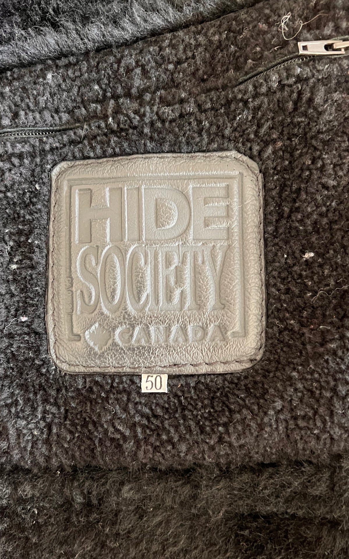 Vintage MENS Hide Society Canada Black Shearling Coat