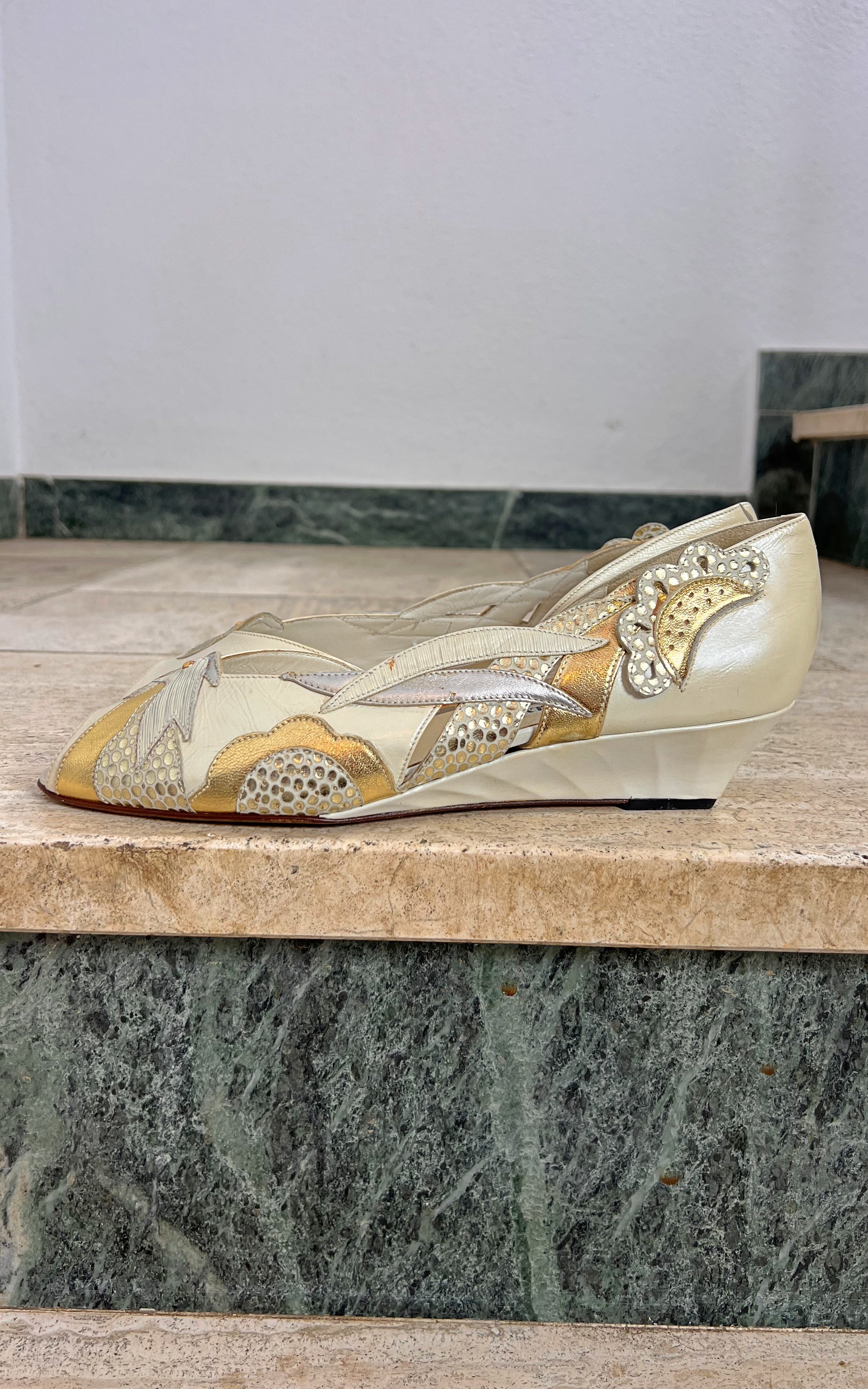 Vintage Linea Wally's Venezia Parrot Wedges 40