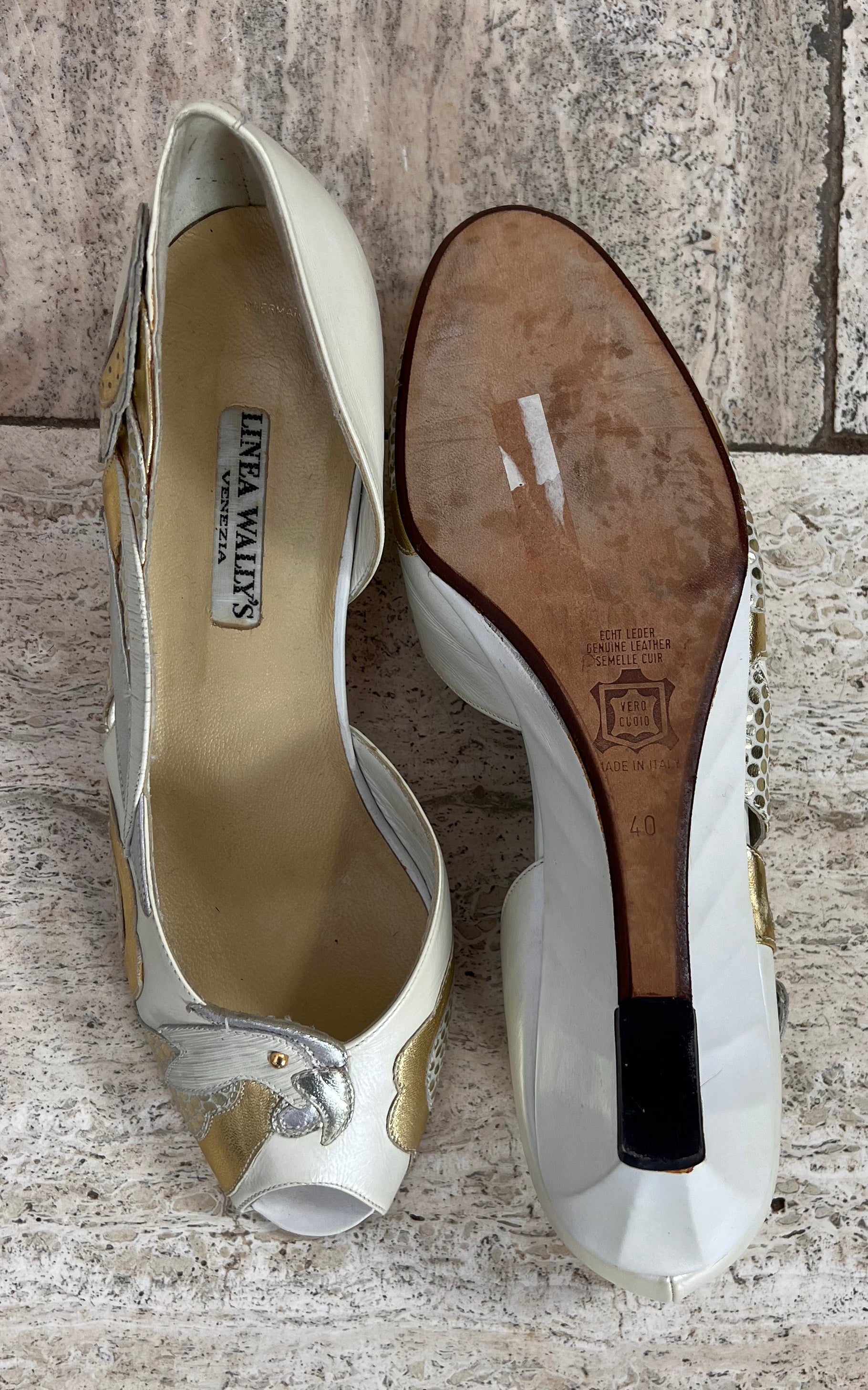 Vintage Linea Wally's Venezia Parrot Wedges 40