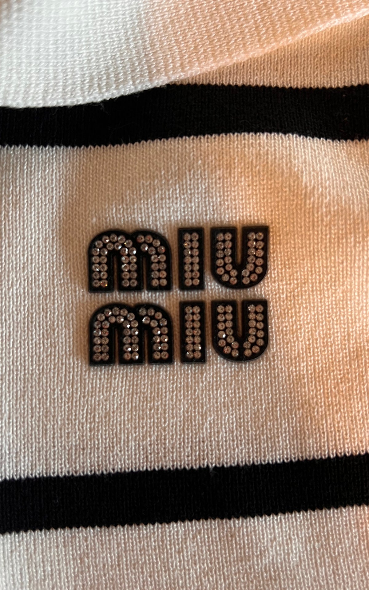 Miu Miu Striped Knit Polo Top