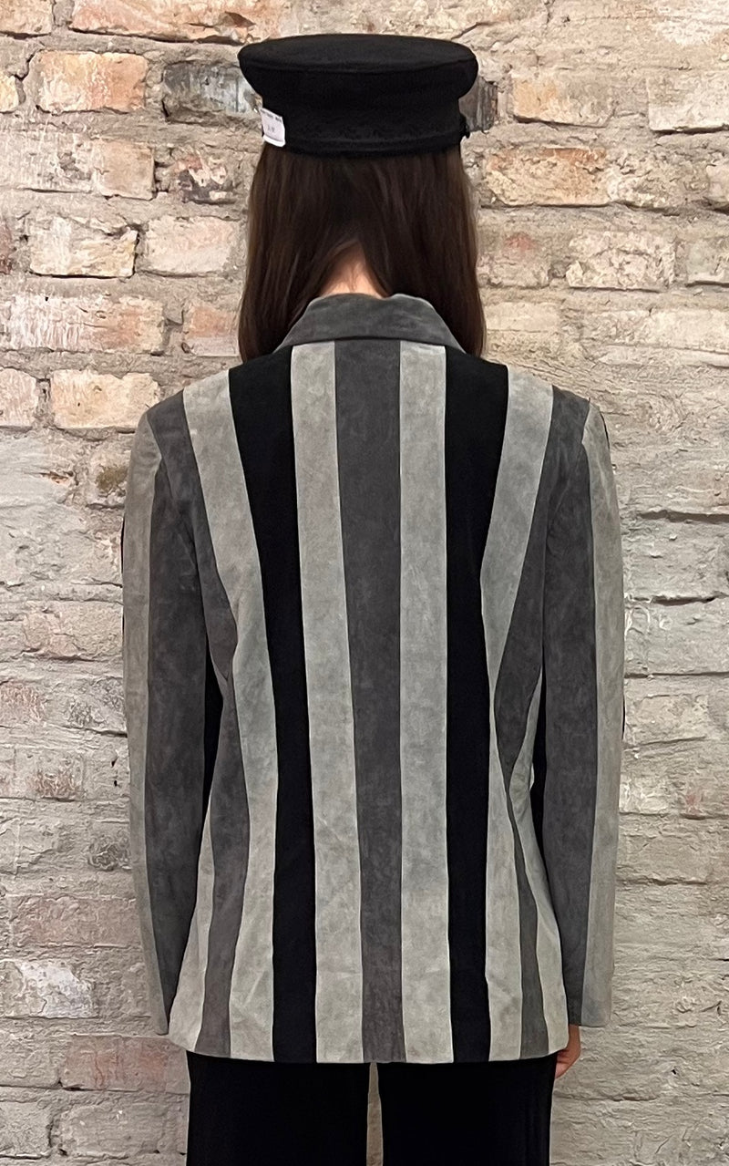 Vintage Striped Suede Jacket