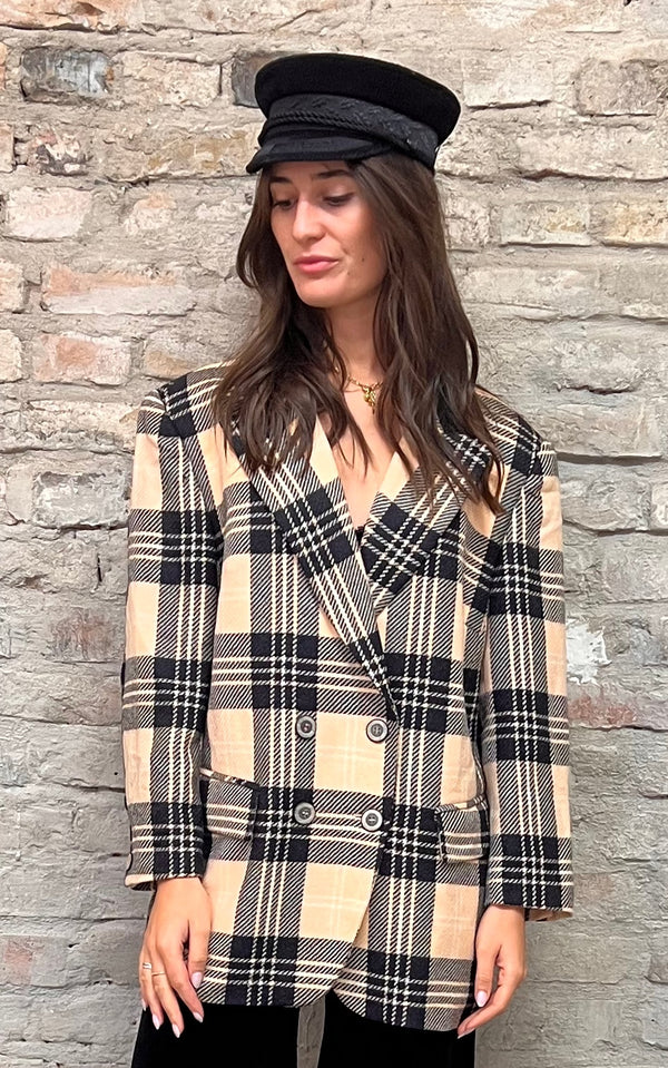 Vintage 90s Tartan Wool Blazer
