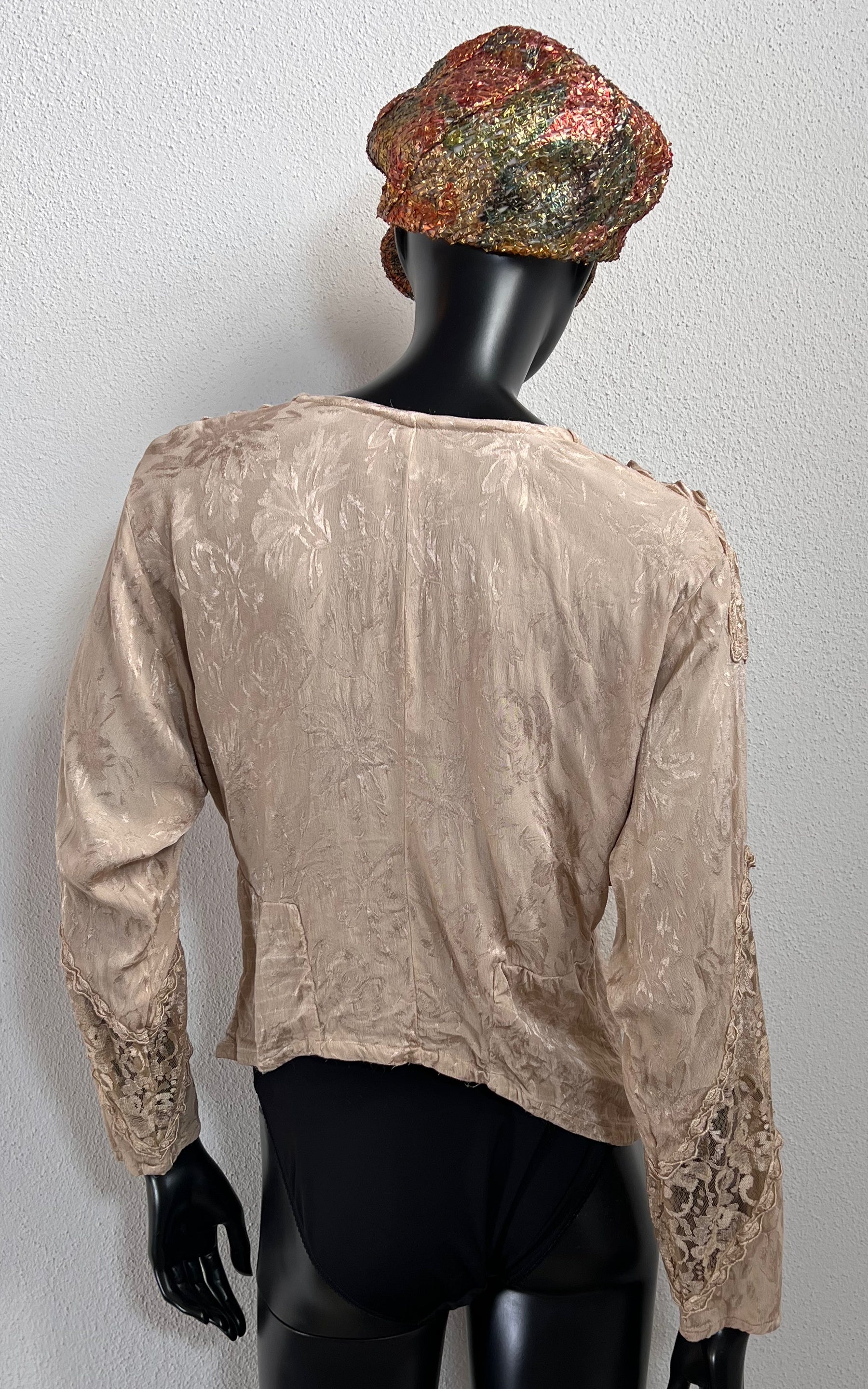 Vintage 80s Viscose and Lace Shirt