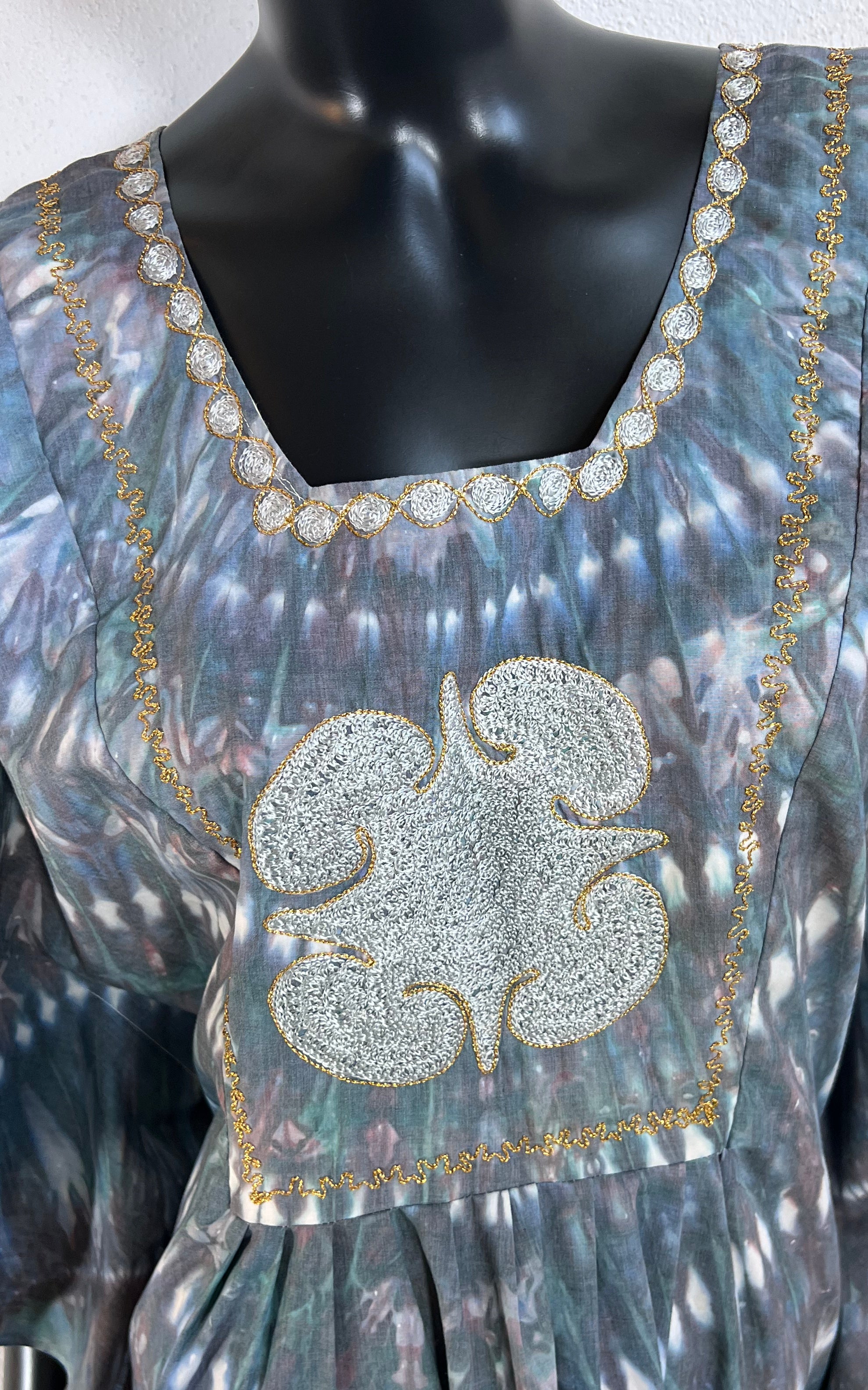 Vintage 70s Tie Dye Caftan Dress