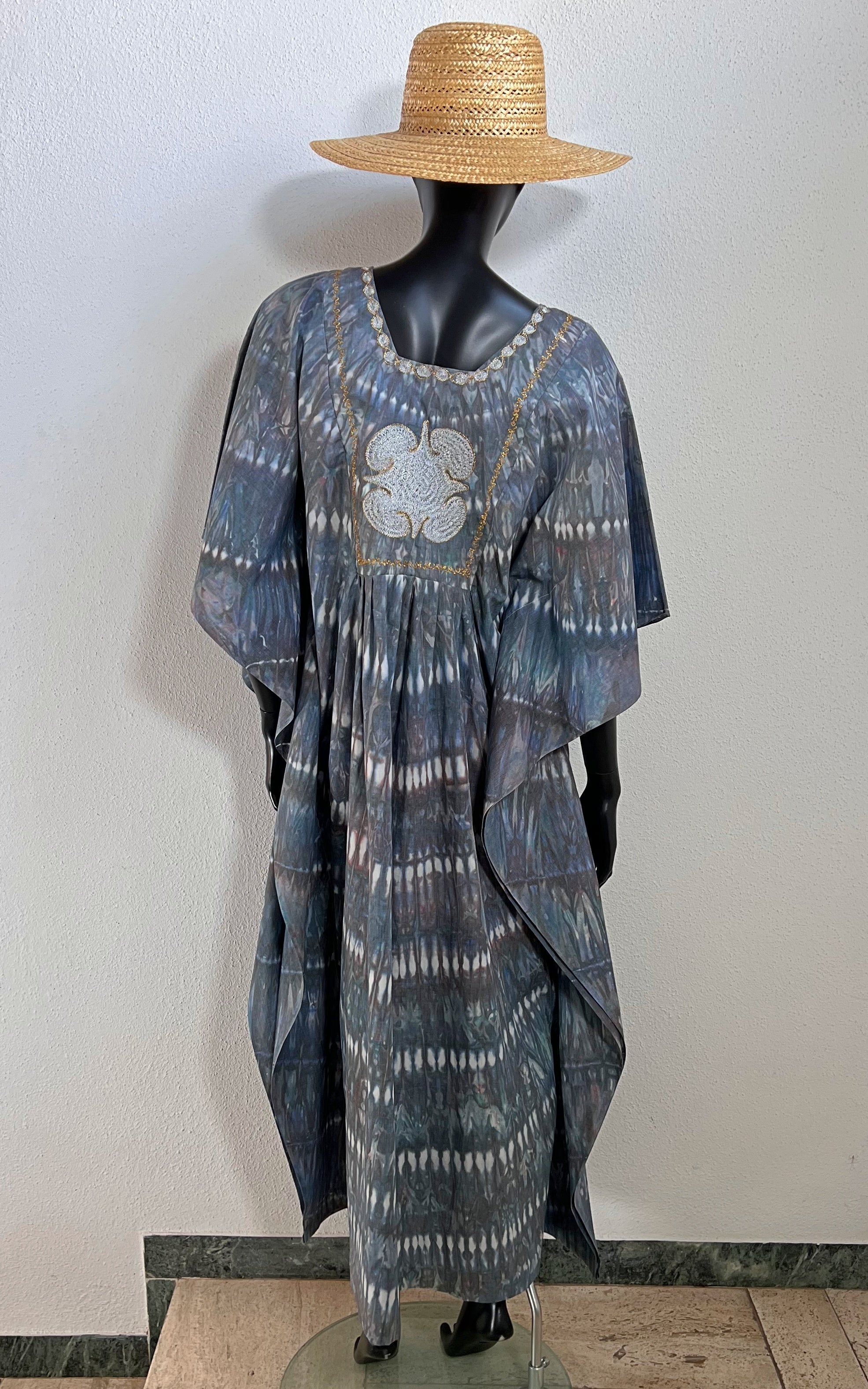Vintage 70s Tie Dye Caftan Dress
