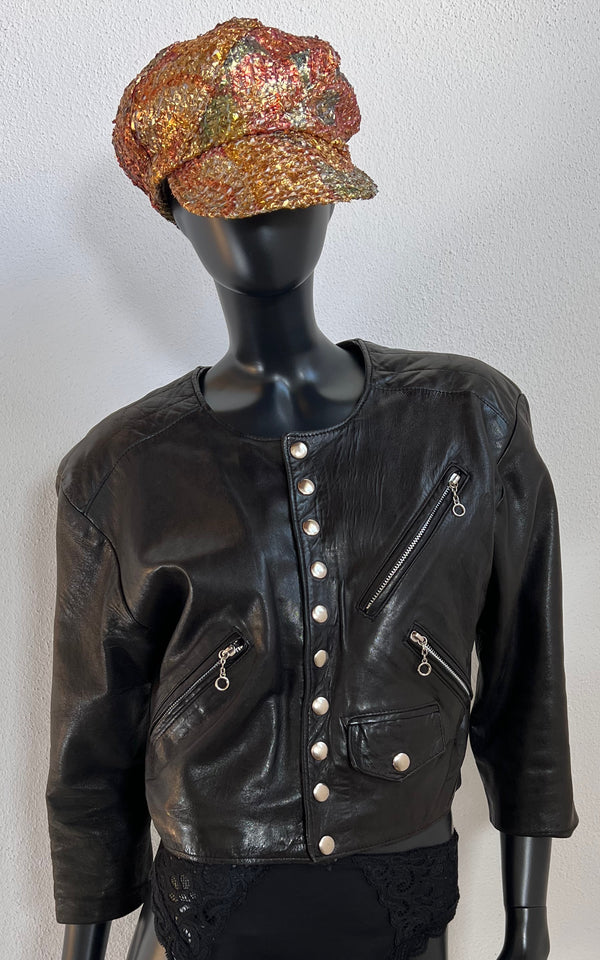 Vintage Cropped Leather Jacket