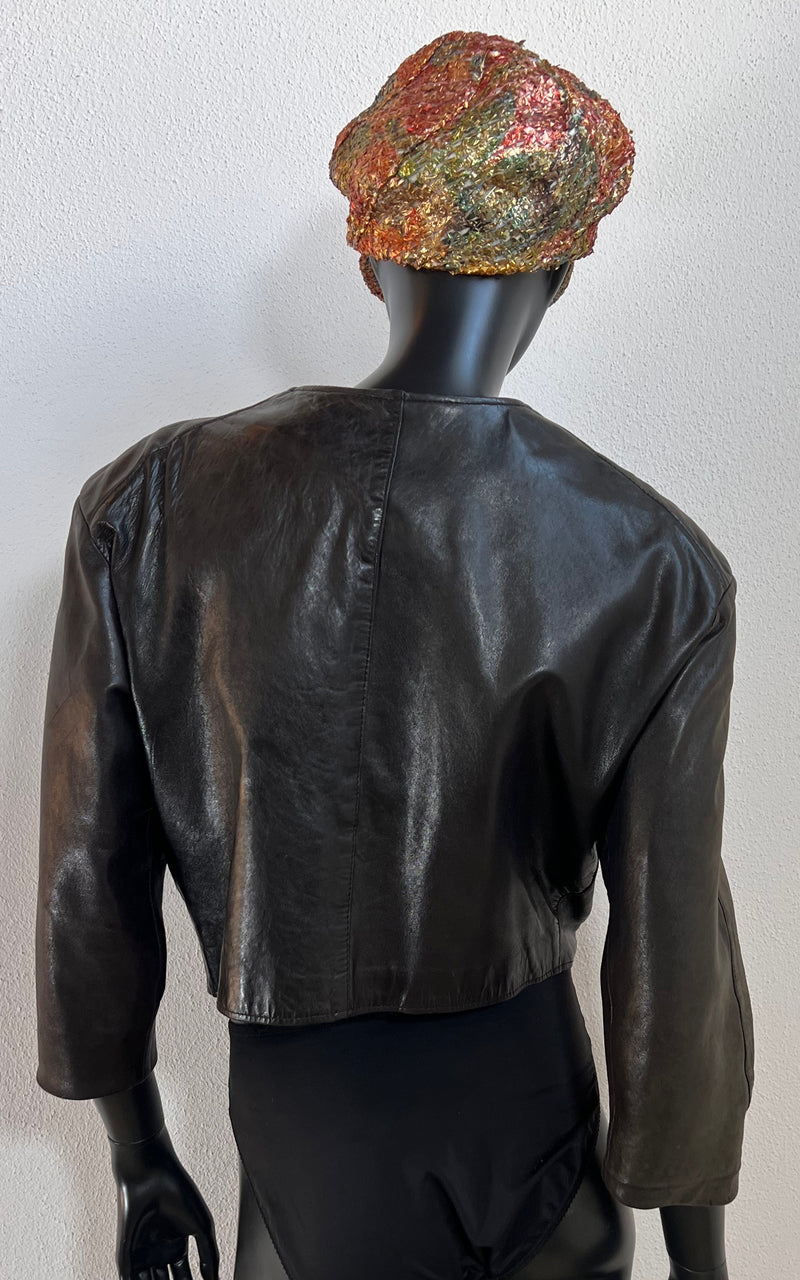 Vintage Cropped Leather Jacket