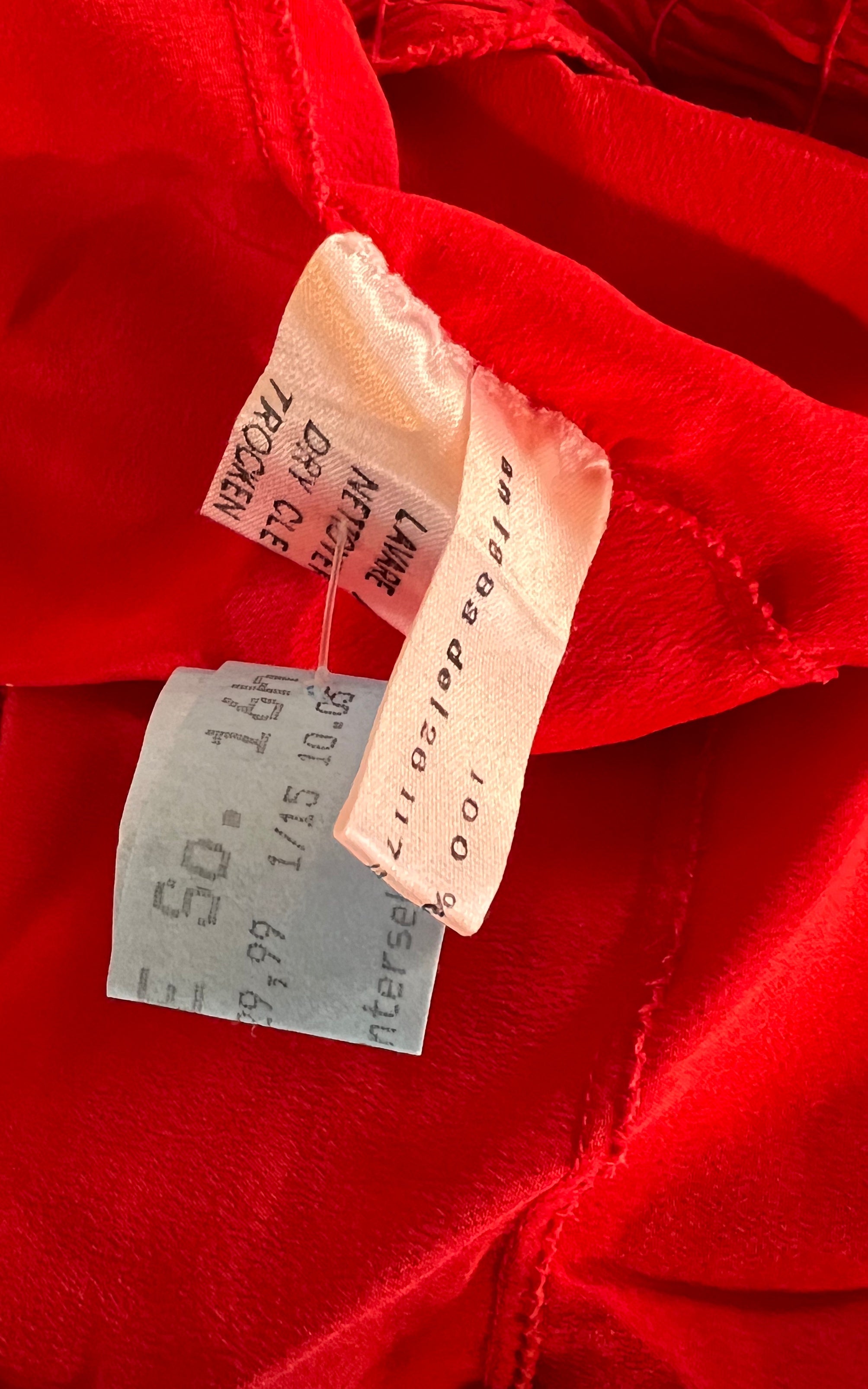 Abito estivo vintage in seta rossa