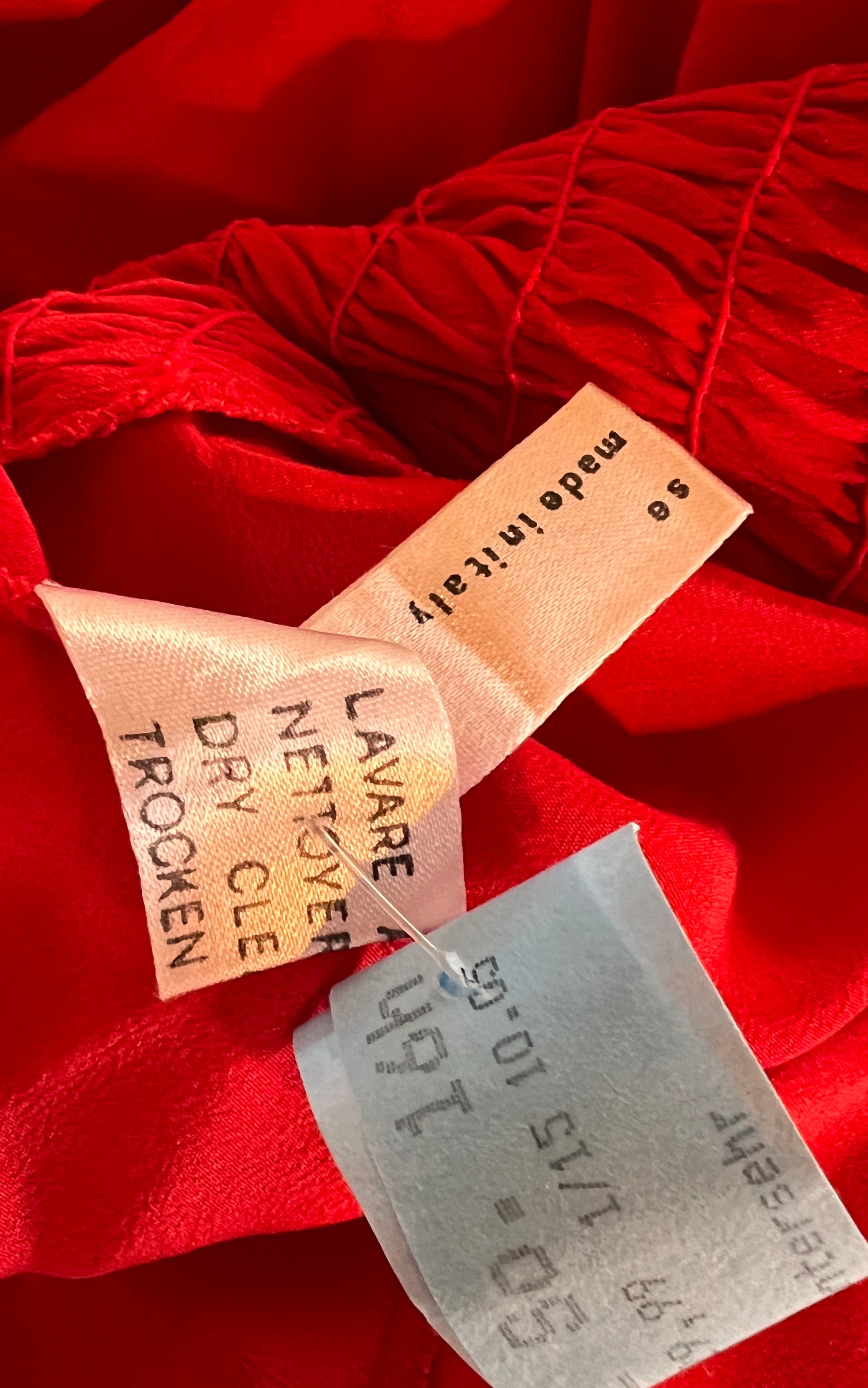 Abito estivo vintage in seta rossa