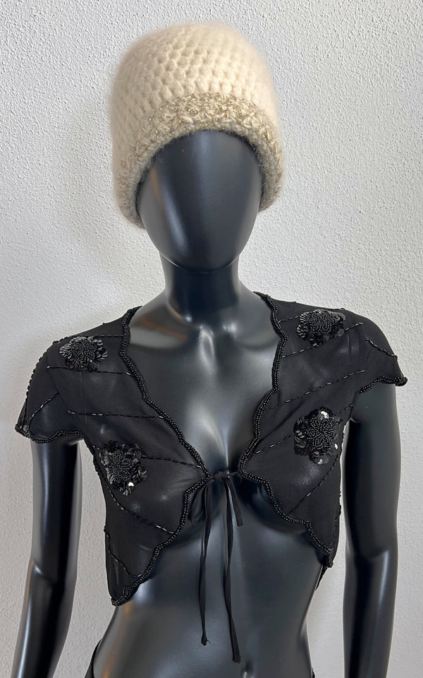 Vintage Sequins Silk Bolero Jacket