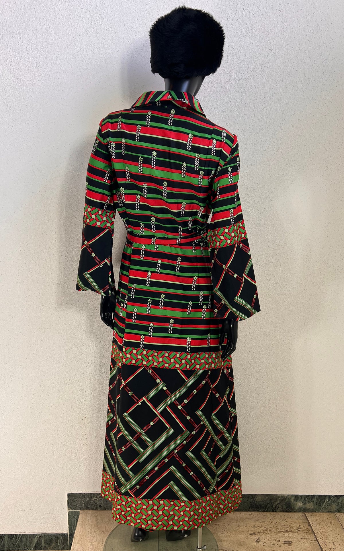 Vintage 1970s Printed Maxi Dress