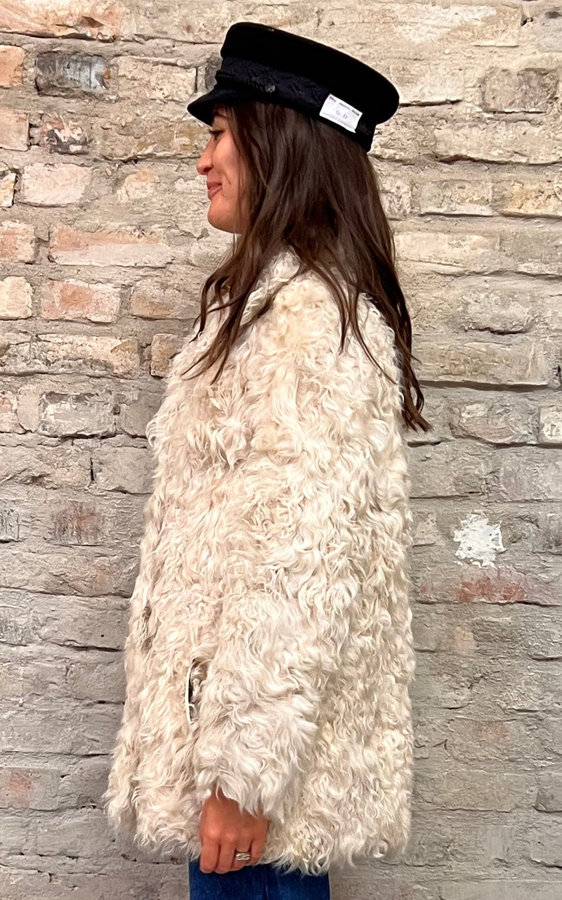 Vintage 70s Curly Lamb Shearling Jacket 1968vintage