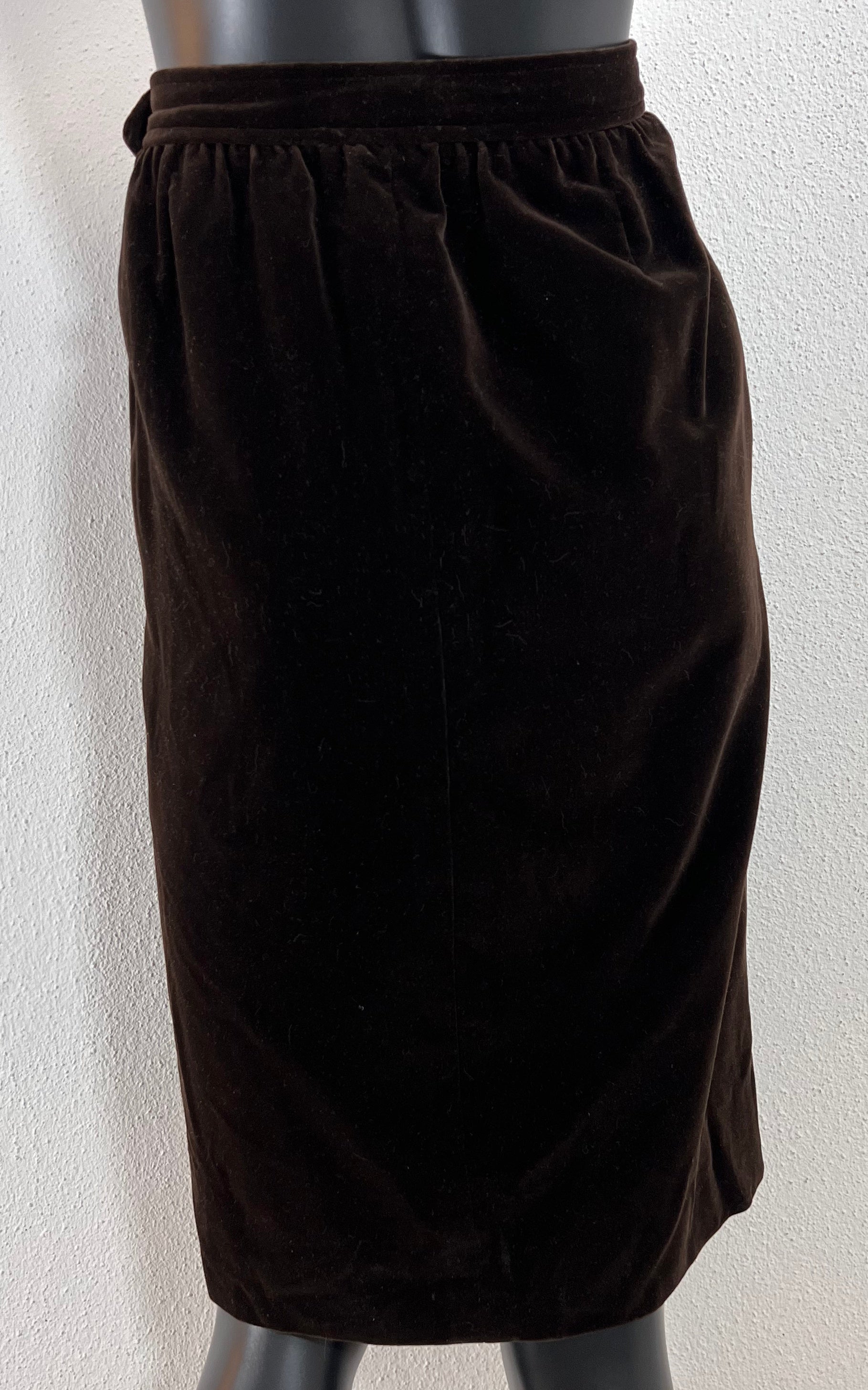 Vintage Yves Saint Laurent Darkbrown Velvet Skirt