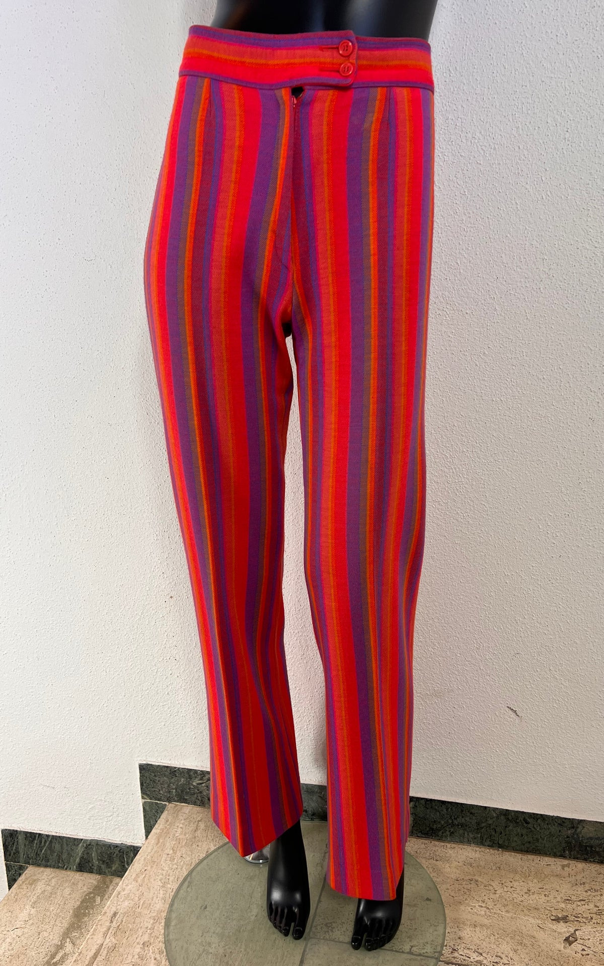 Vintage 1970s Rodier Paris Striped Trouser Suit