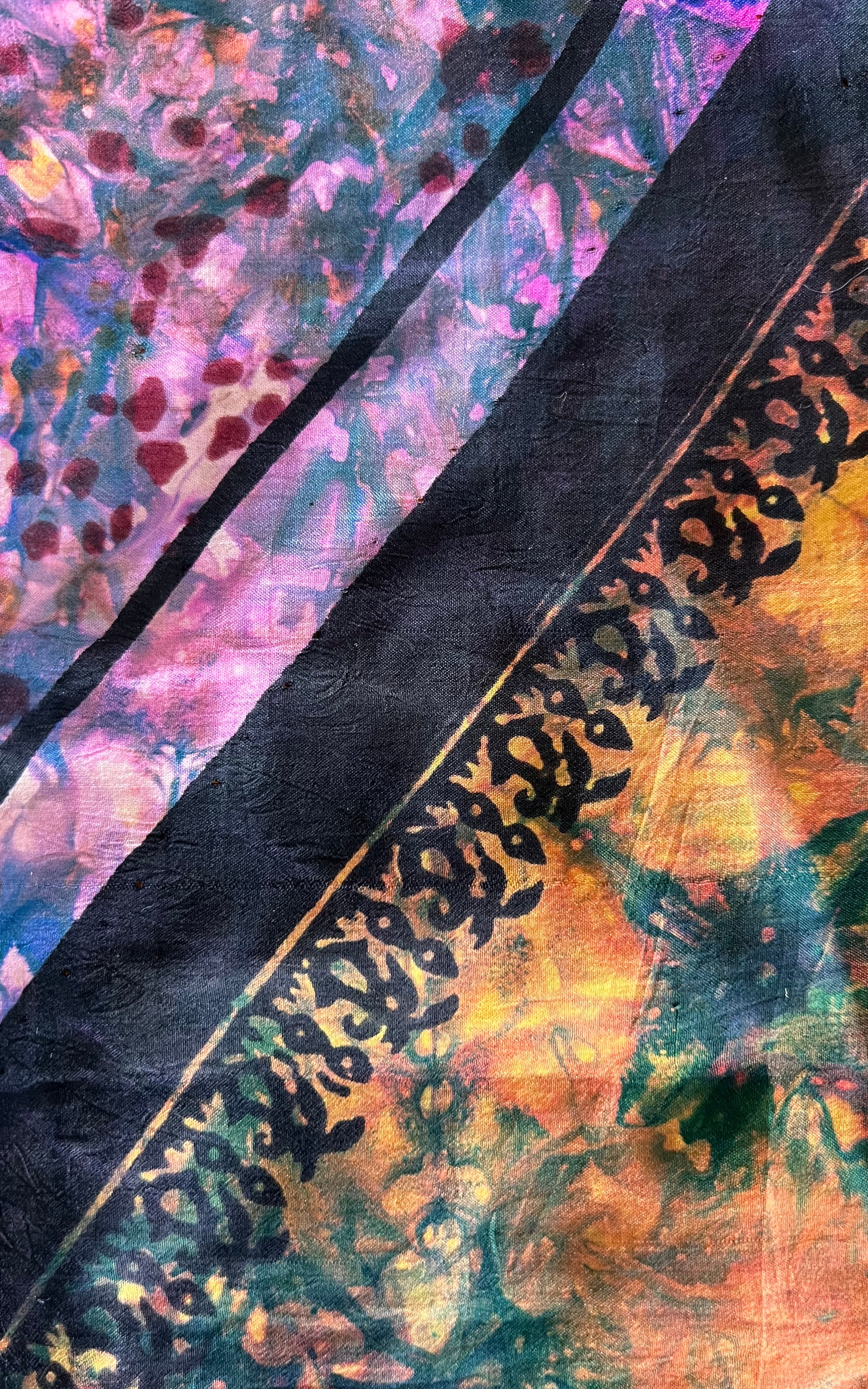 Vintage MENS 70s Tye Dye Silk Waistcoat