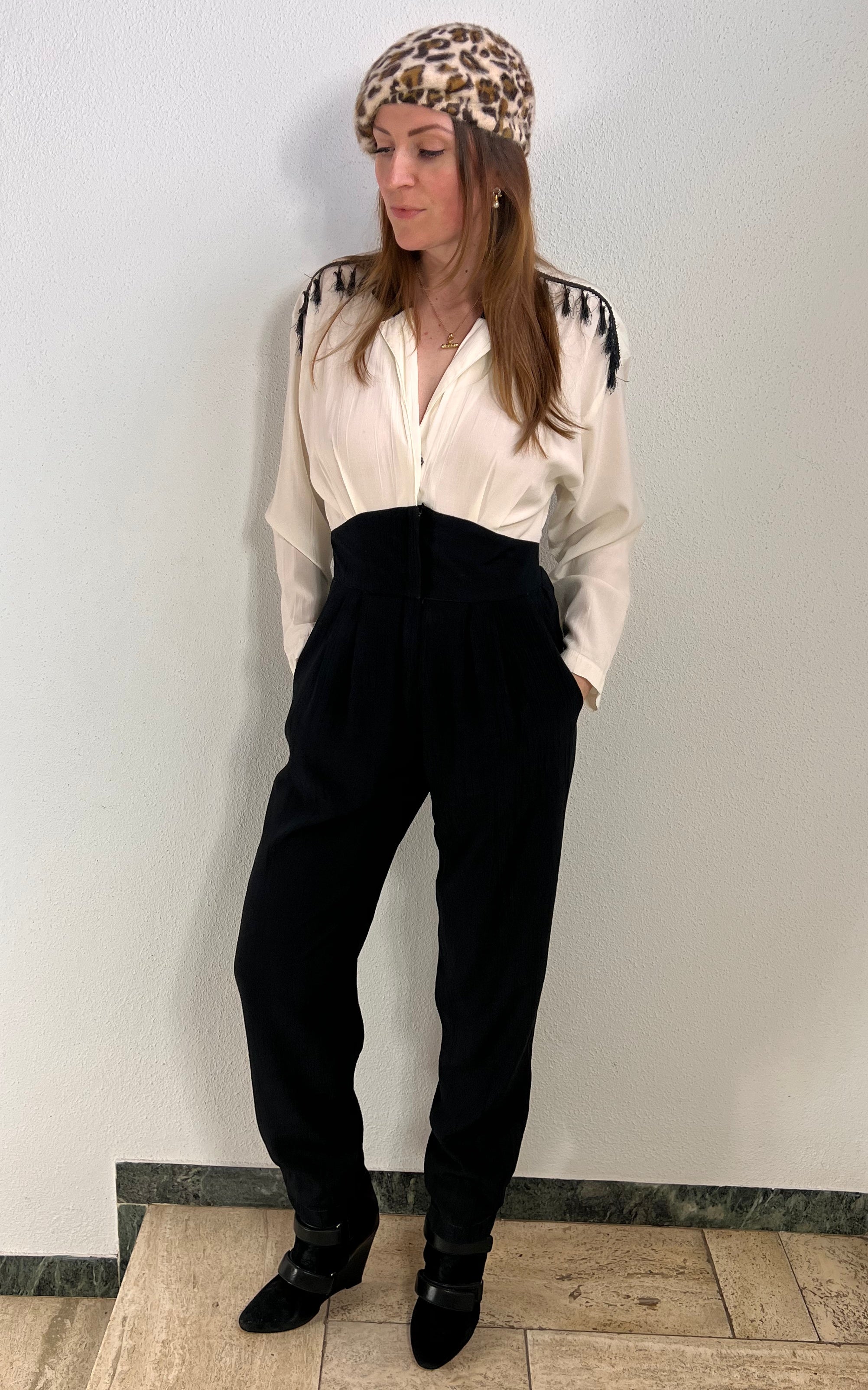 Vintage Tassel Highwaist Jumpsuit