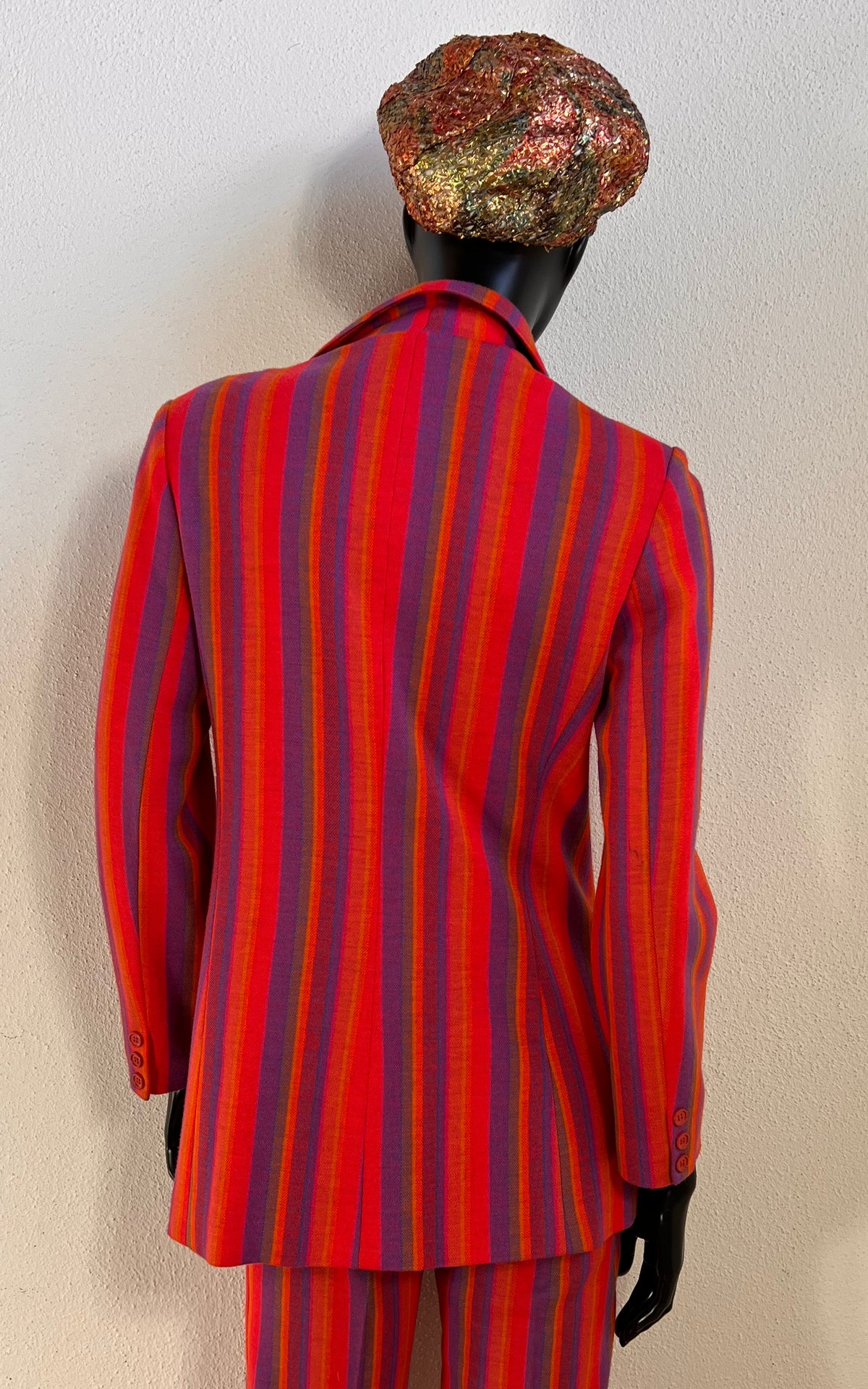 Vintage 1970s Rodier Paris Striped Trouser Suit