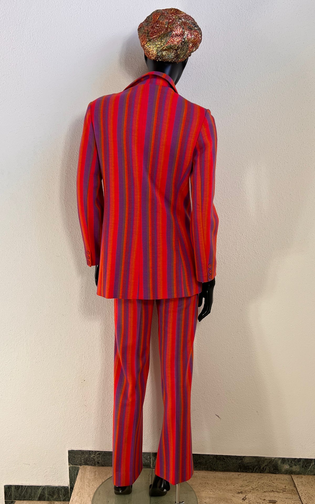 Vintage 1970s Rodier Paris Striped Trouser Suit