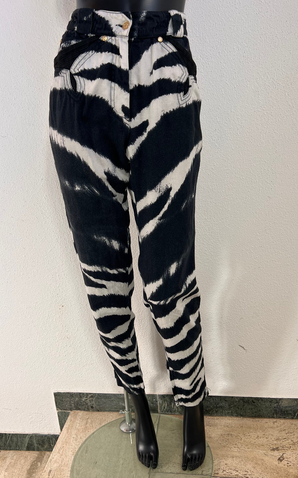 Vintage Gianni Versace Couture Zebra Print Trousers