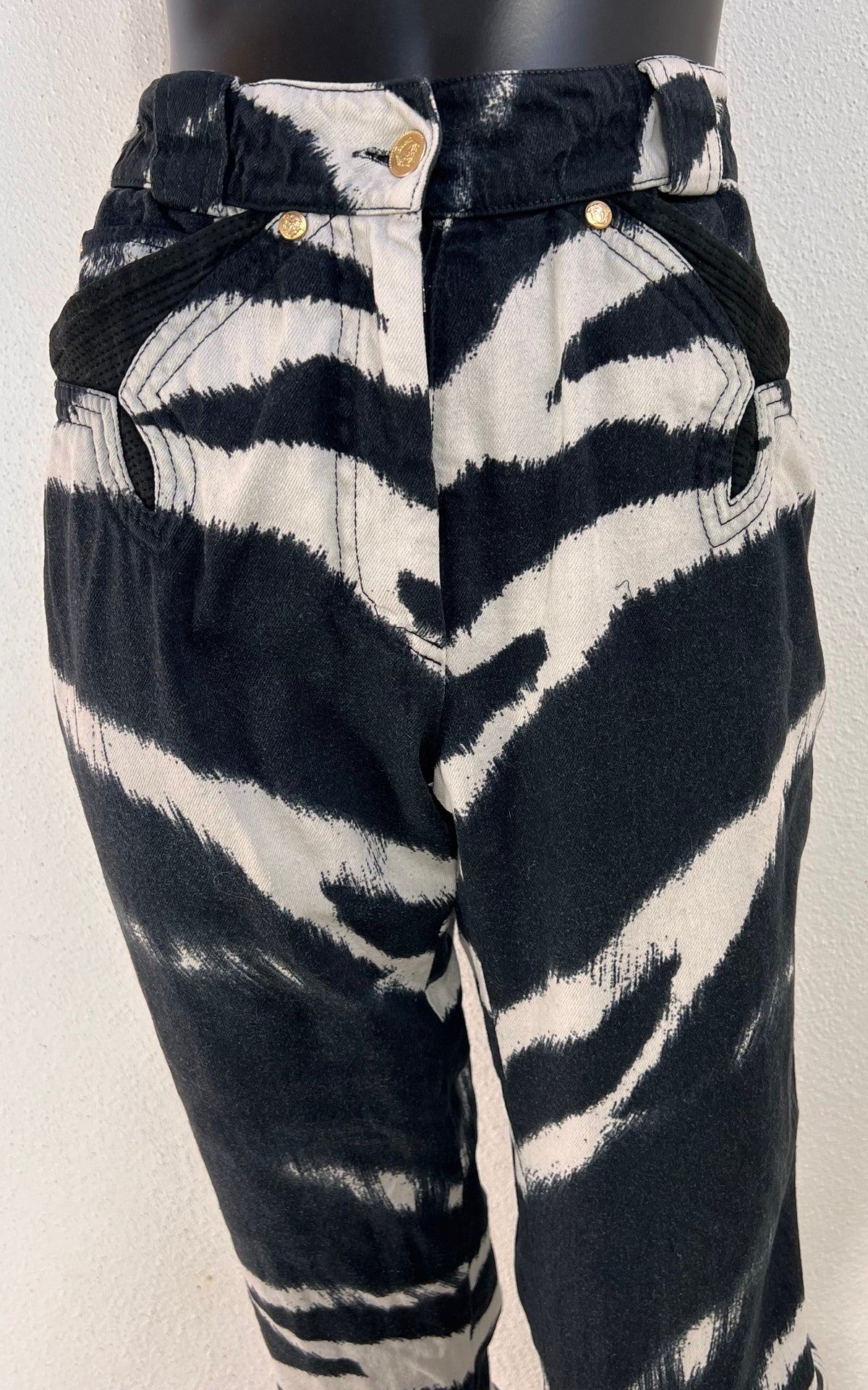 Vintage Gianni Versace Couture Zebra Print Trousers
