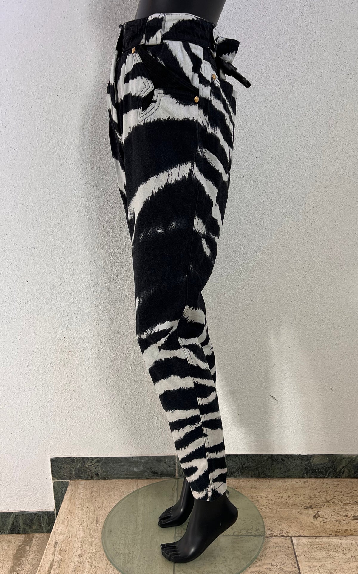 Vintage Gianni Versace Couture Zebra Print Trousers