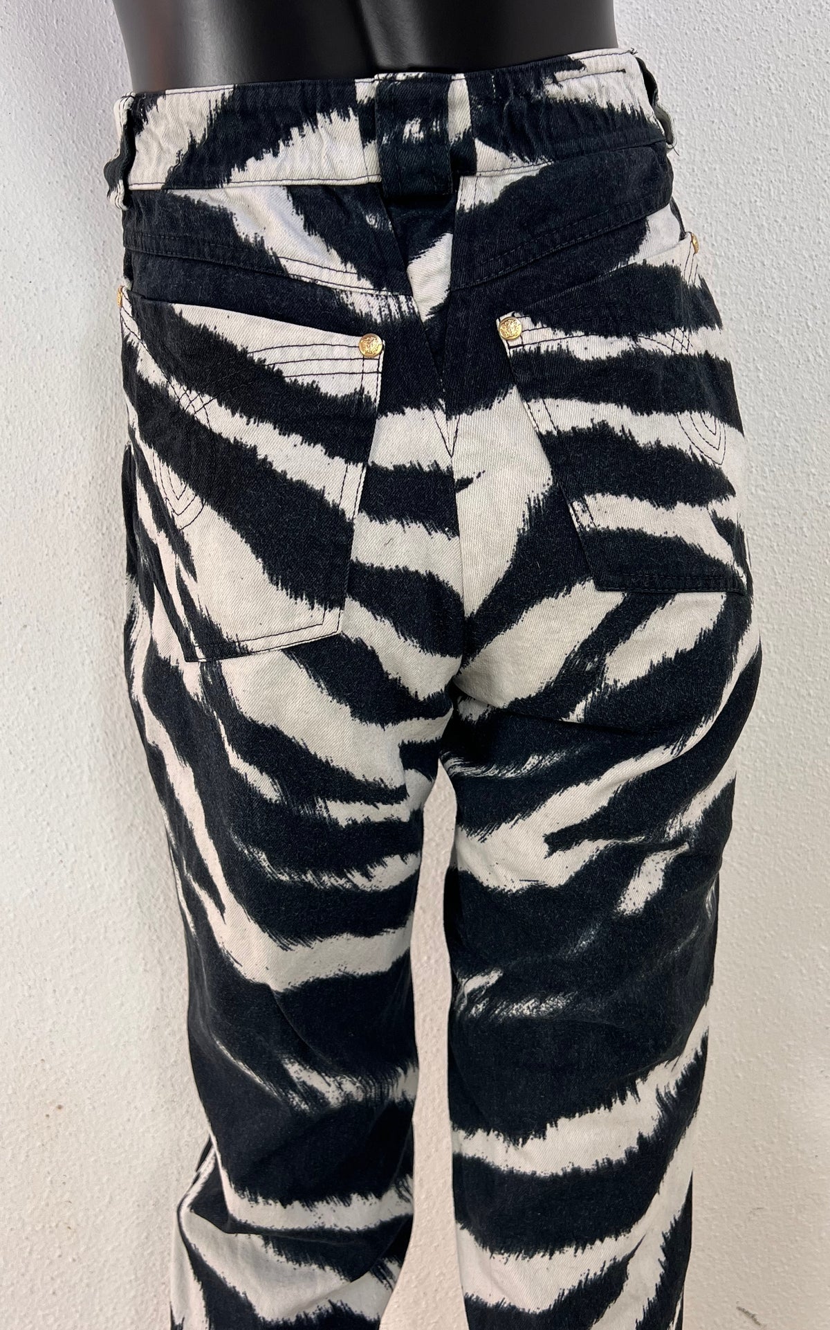 Vintage Gianni Versace Couture Zebra Print Trousers