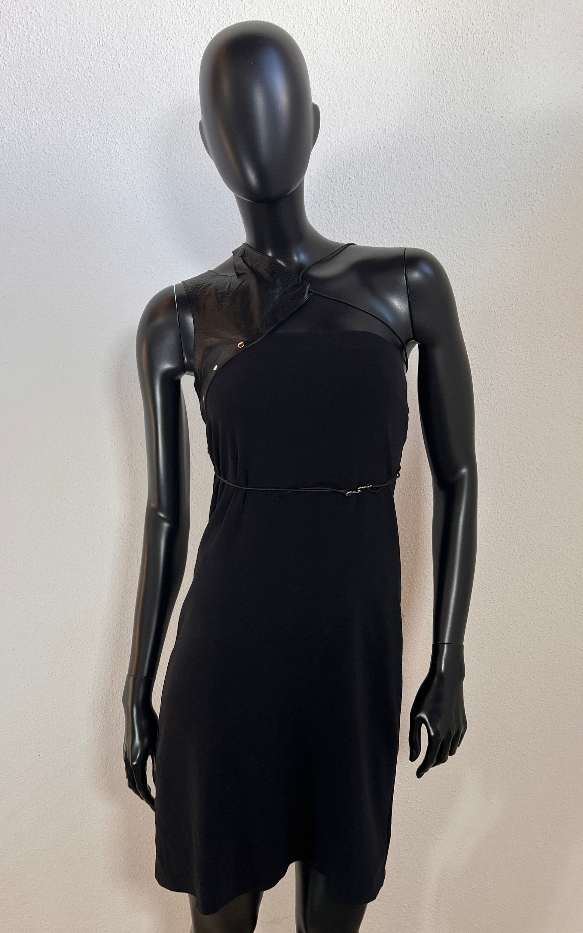 Vintage Y2K Paco Rabanne Leather Detail Dress
