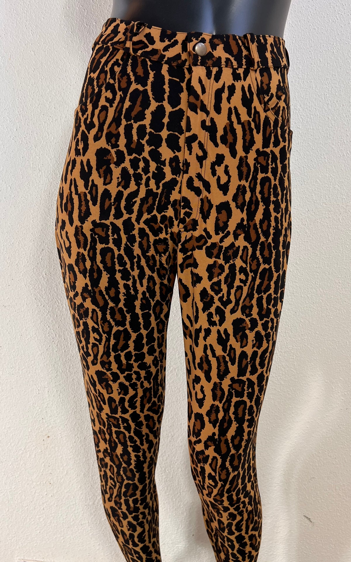 Vintage House of Field Leopard Print Disco Stretch Pants