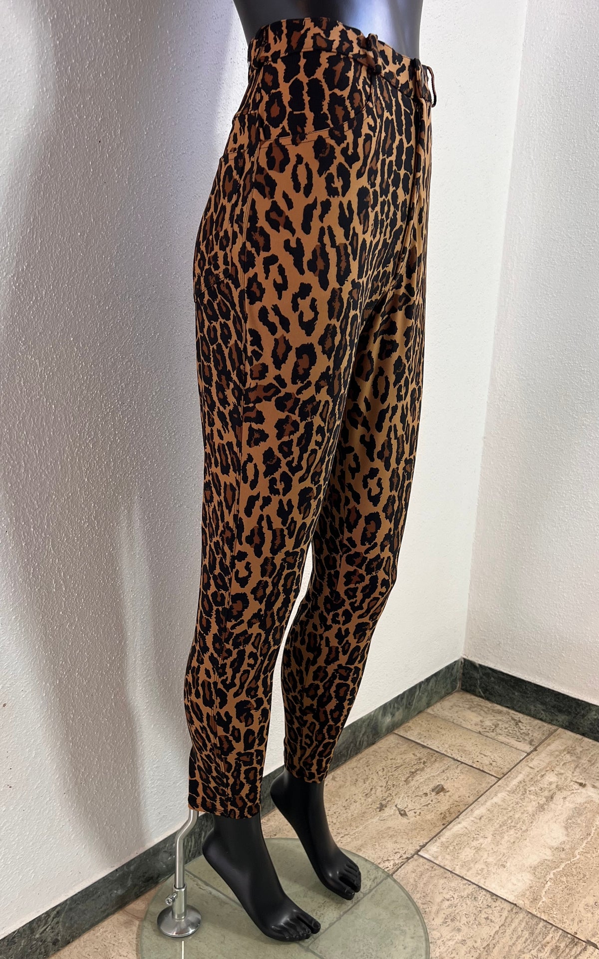 Vintage House of Field Leopard Print Disco Stretch Pants