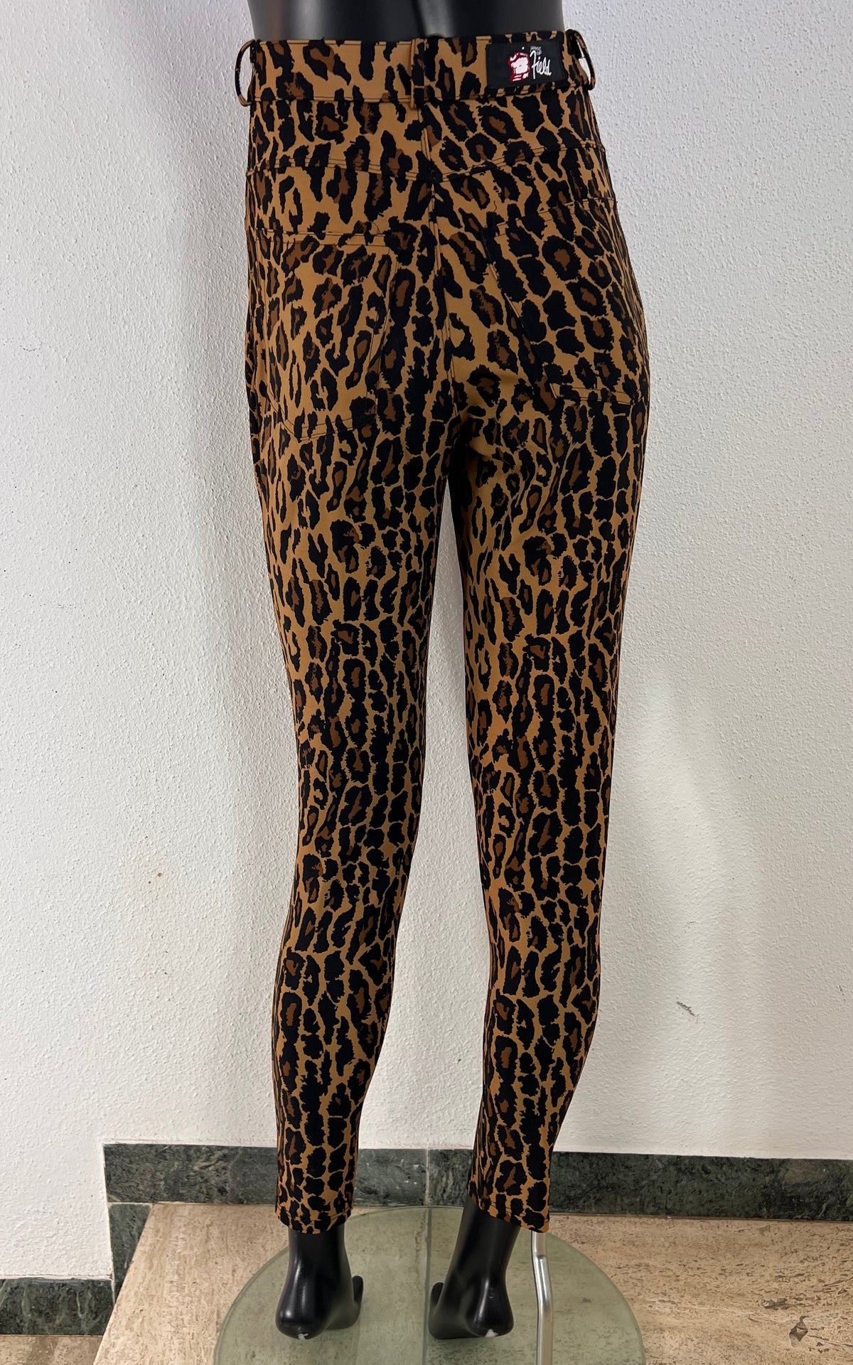 Vintage House of Field Leopard Print Disco Stretch Pants