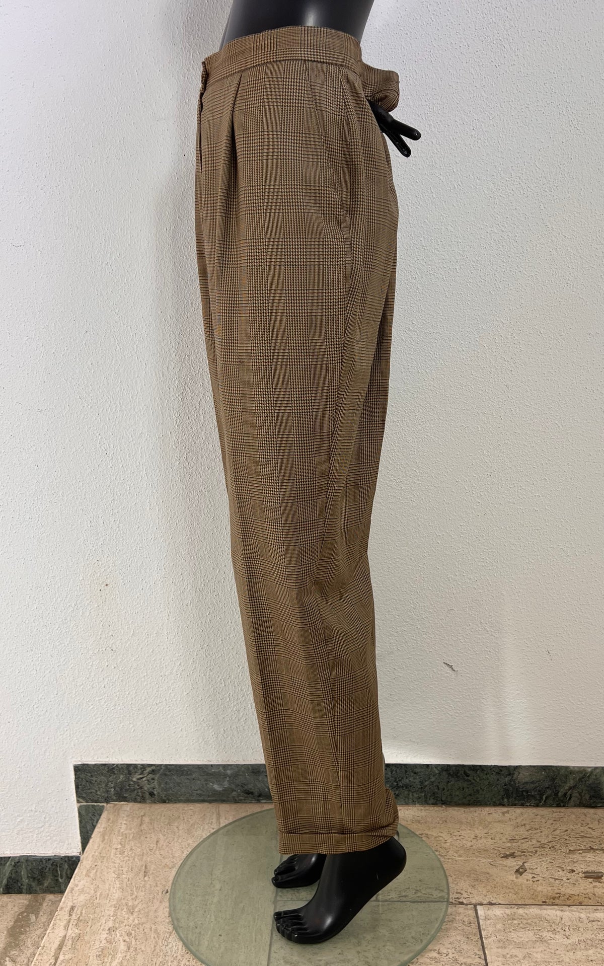 Vintage Wool & Cashmere Plaid Trousers