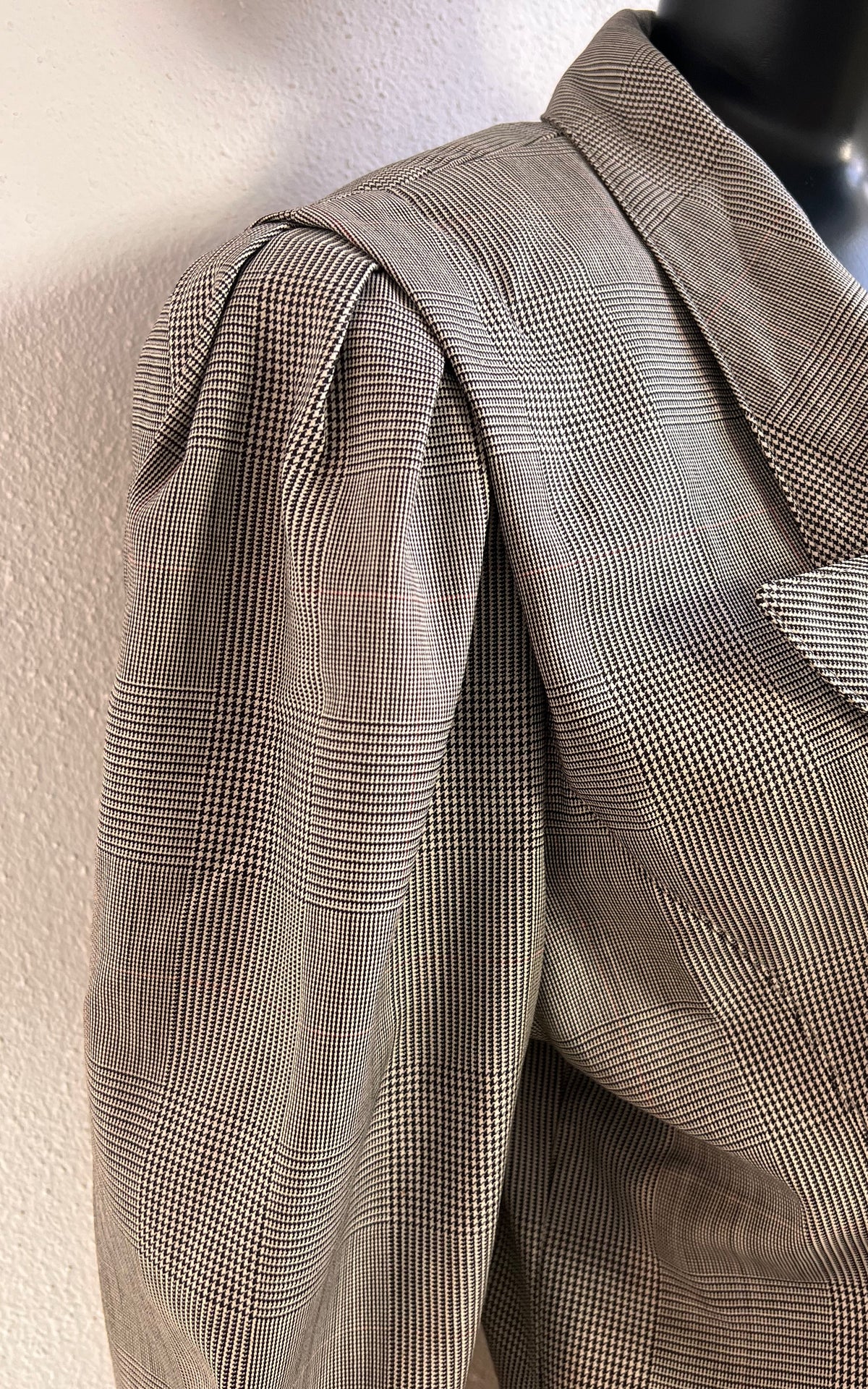 Vintage Rena Lange Glen Check Wool Blazer