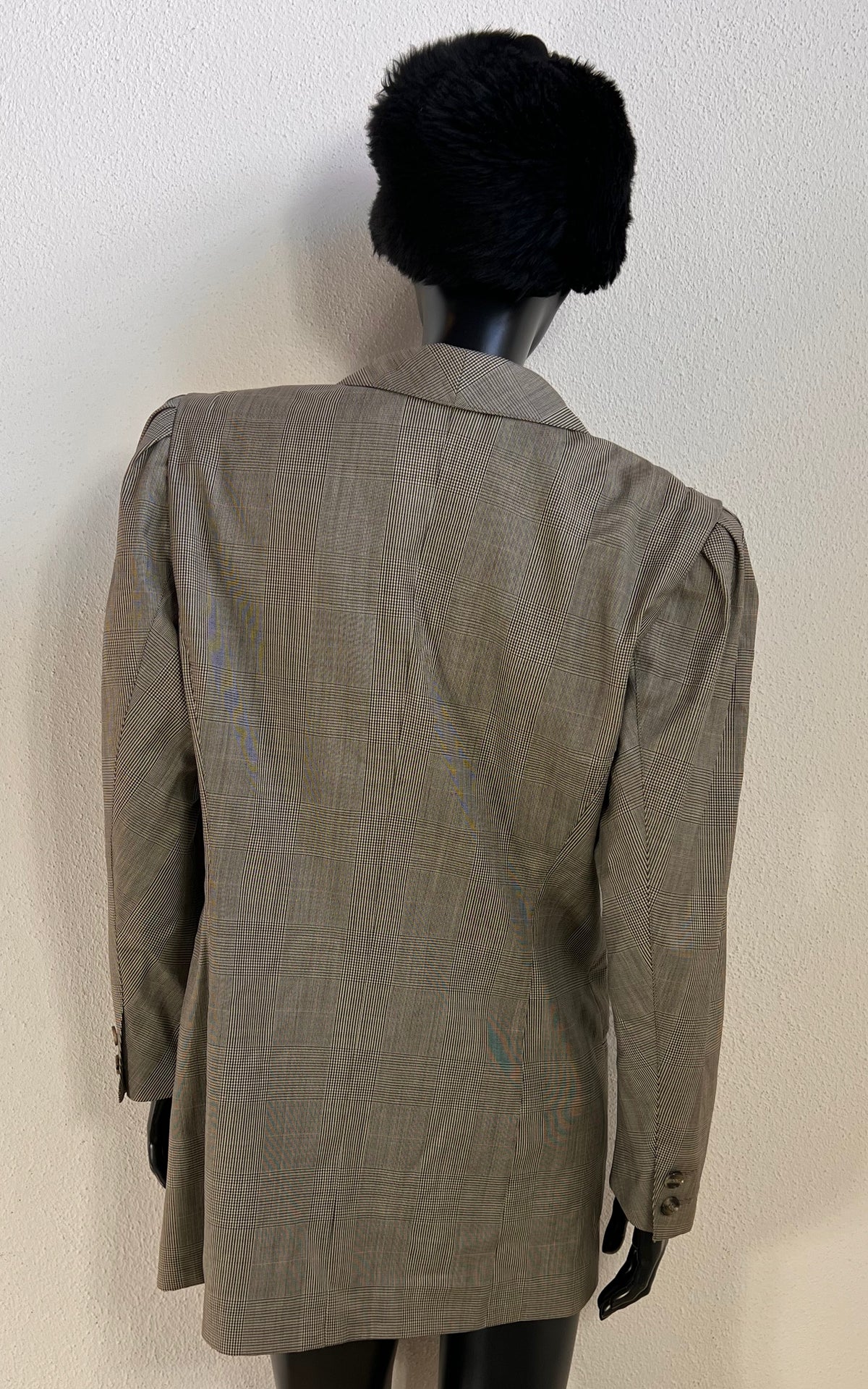 Vintage Rena Lange Glen Check Wool Blazer